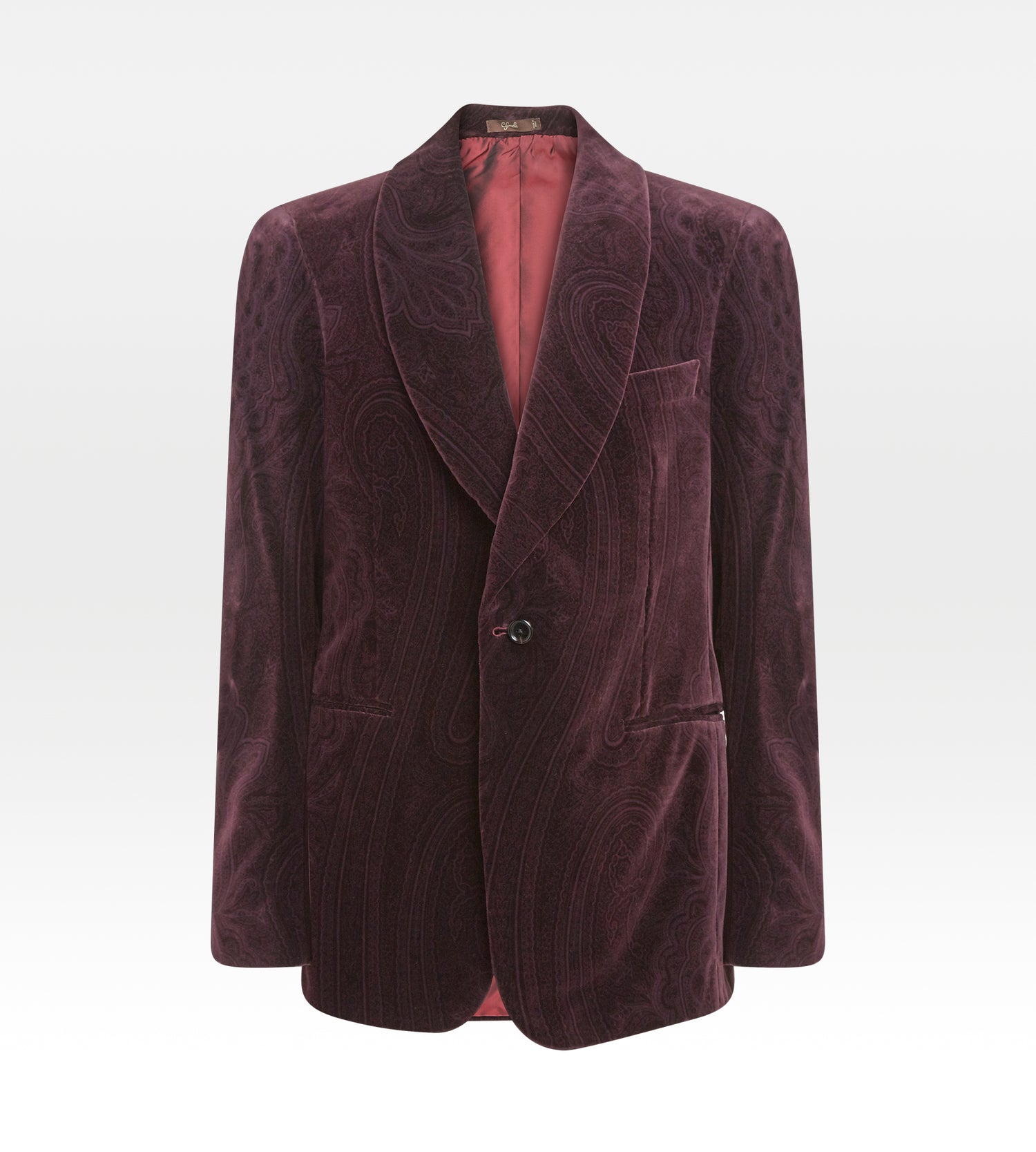 Veste bordeaux en velours imprimée
