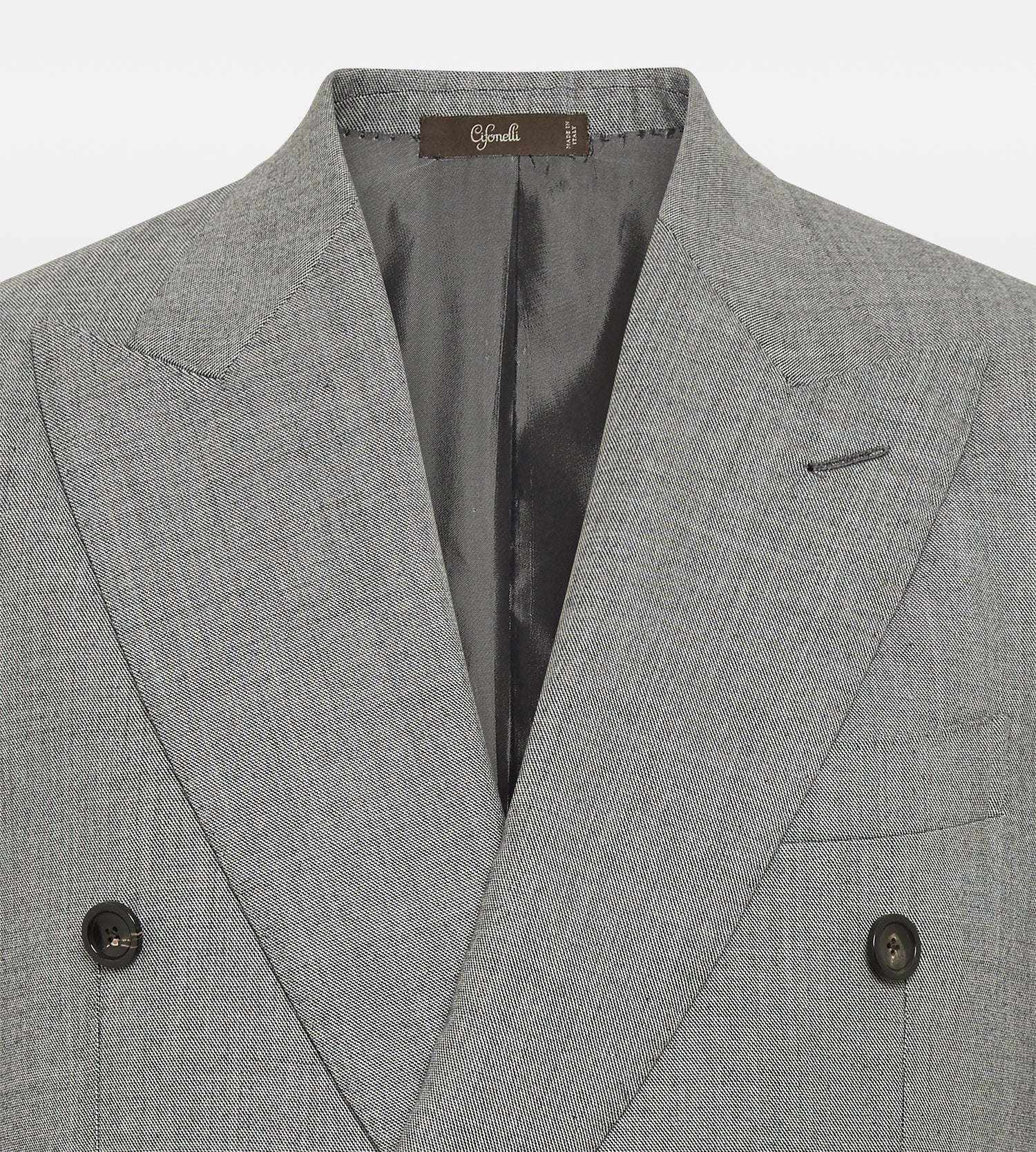 Costume croisé bas 6x1 gris en laine