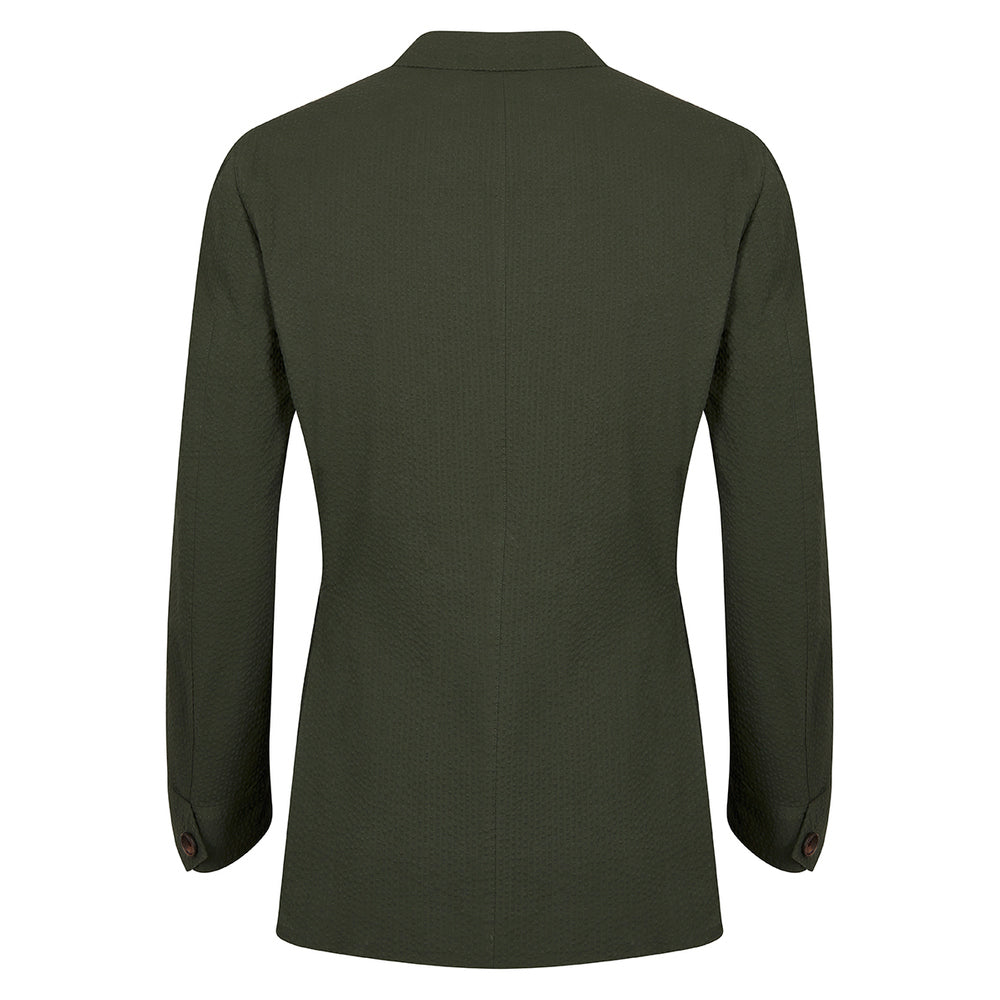 Veste Lorenzo verte en coton seersucker