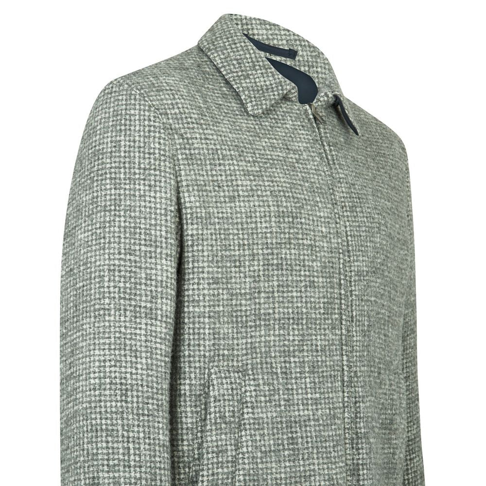 Bombers réversible en laine d'alpaca gris