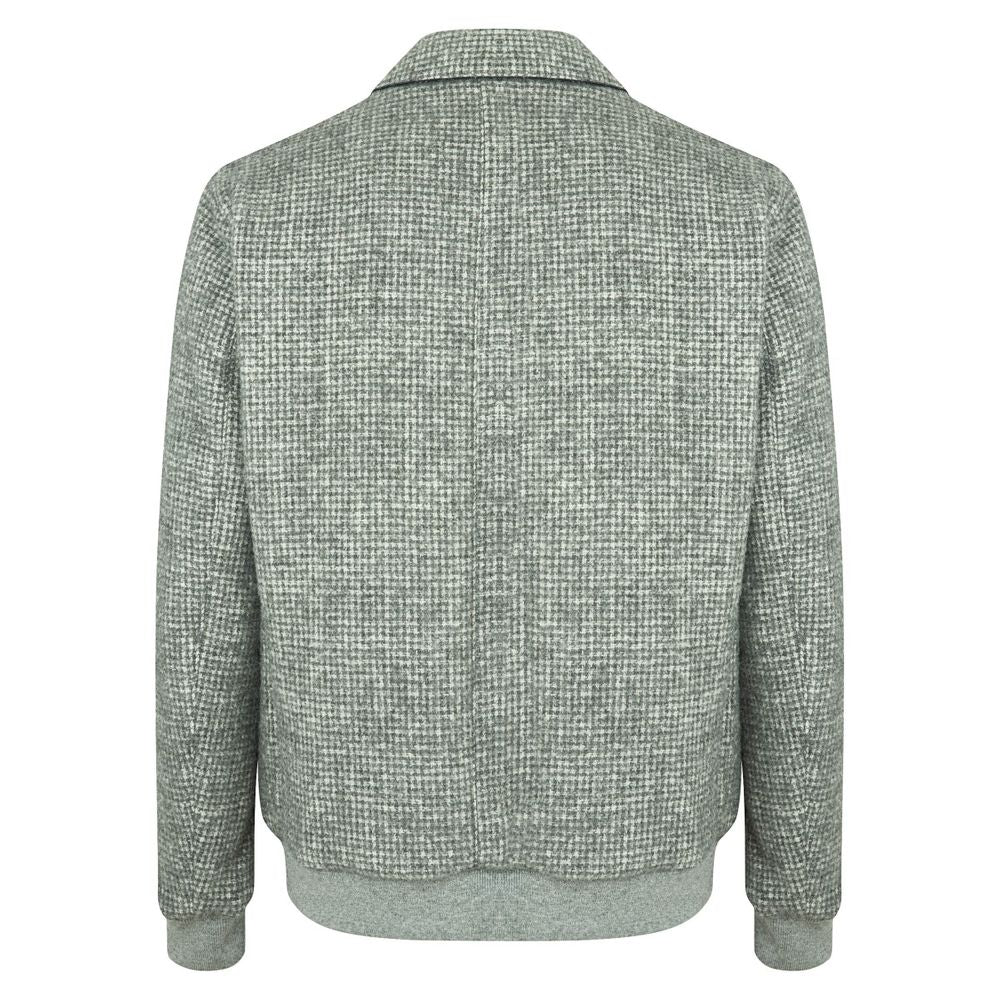 Bombers réversible en laine d'alpaca gris