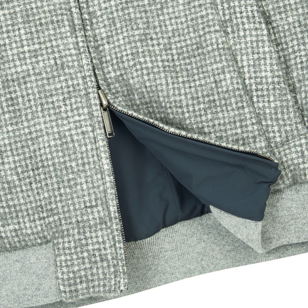 Bombers réversible en laine d'alpaca gris