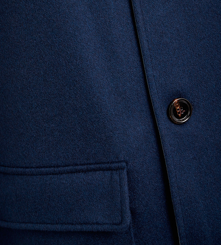 Trench reversible en cachemire bleu
