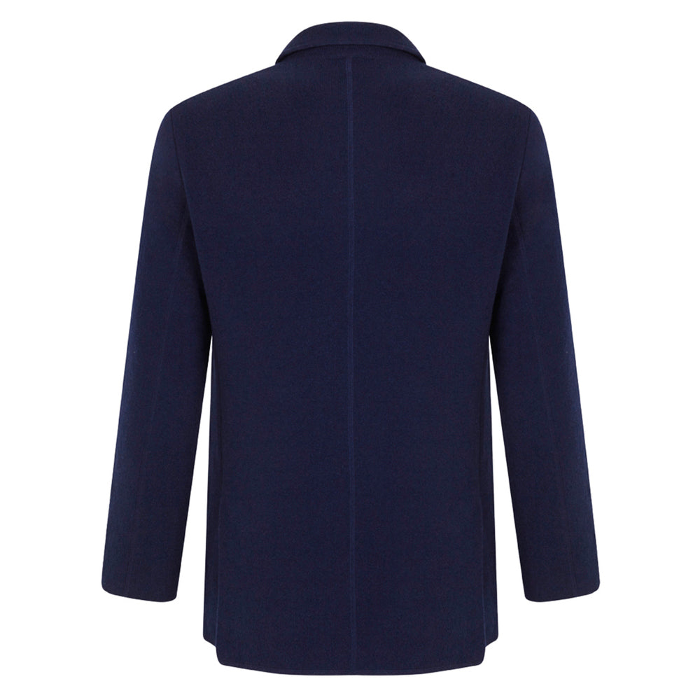 Cardigan croisé bleu marine en cachemire