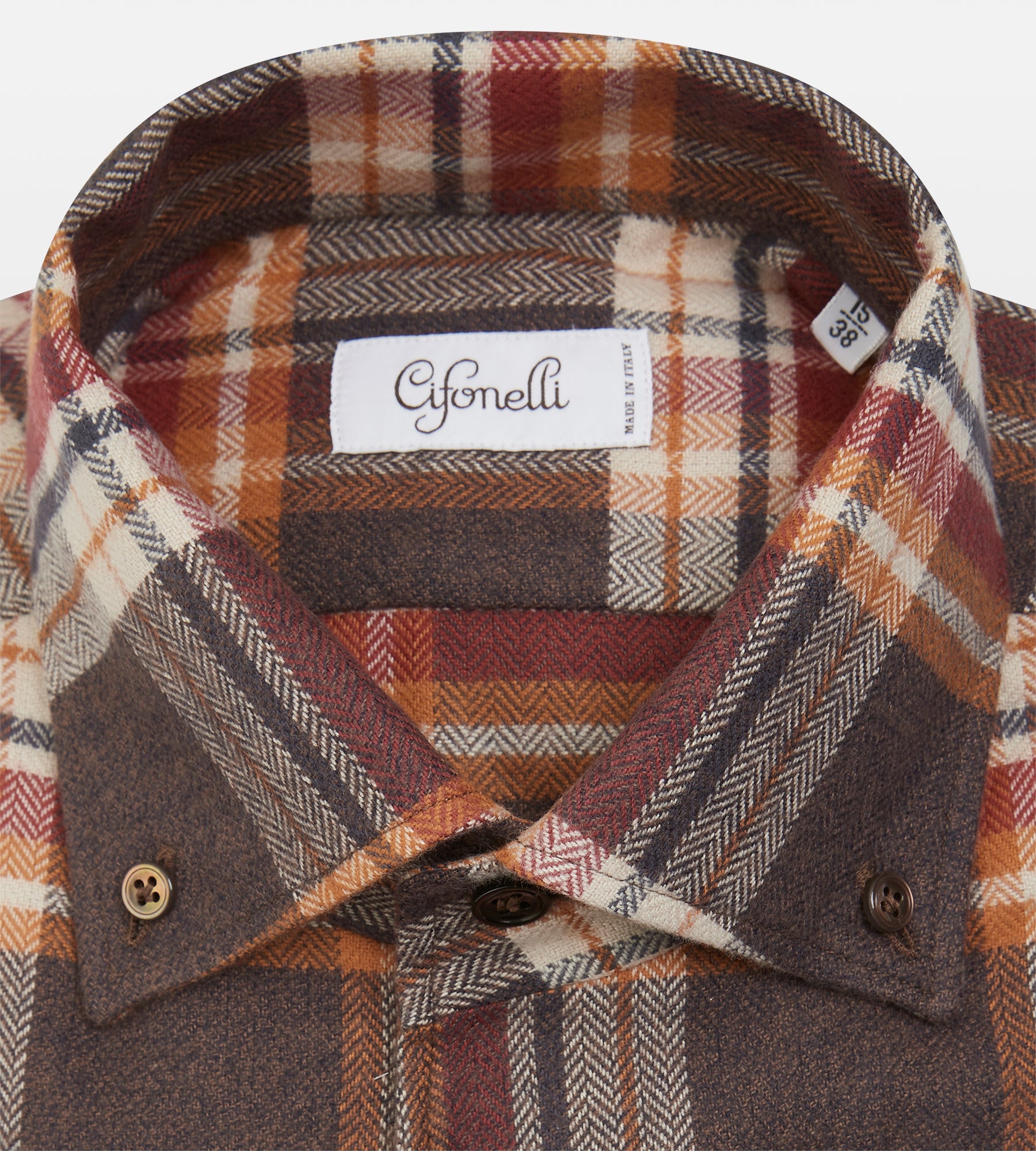 Chemise épaisse orange à carreaux