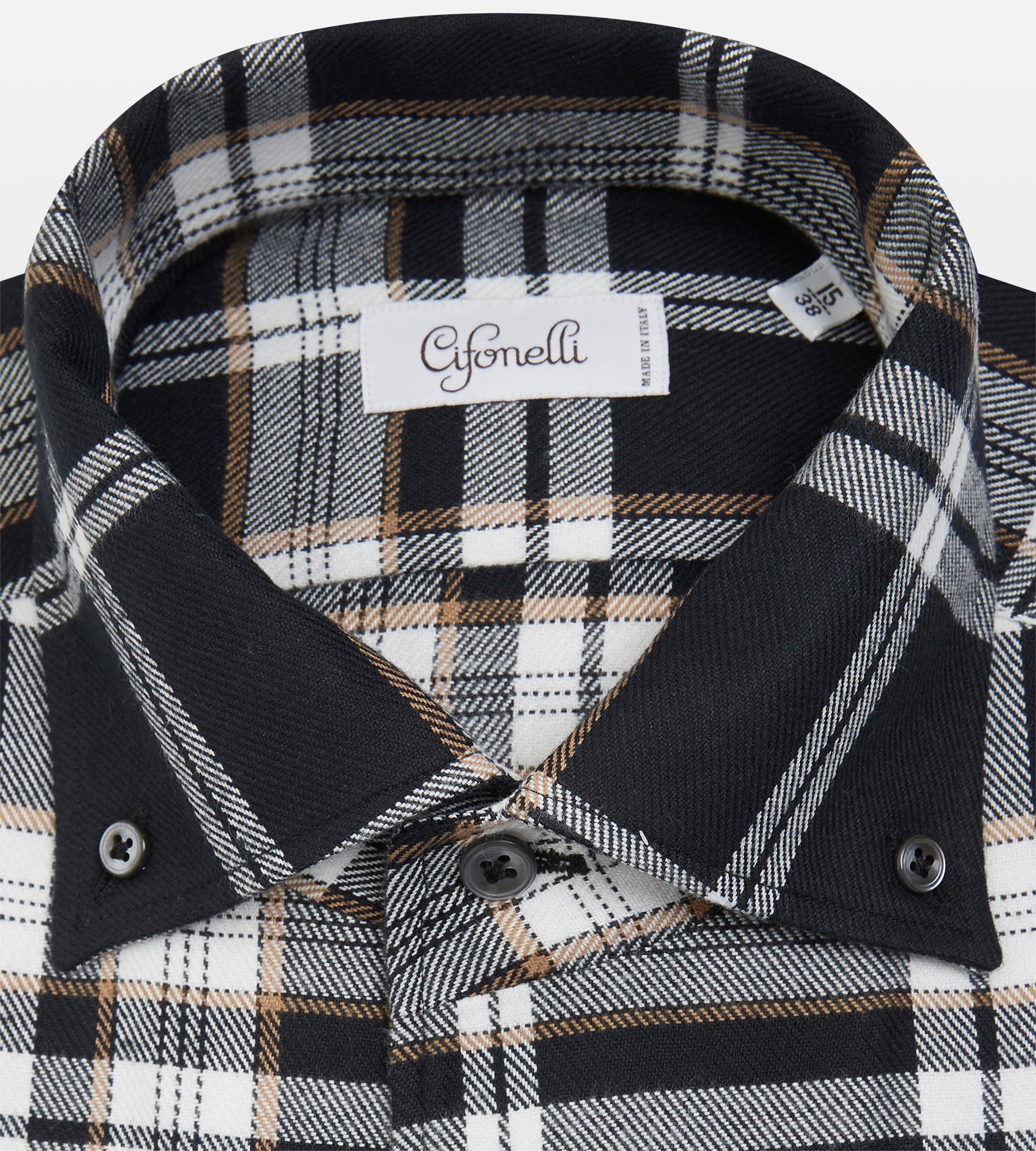 Chemise épaisse noire à carreaux