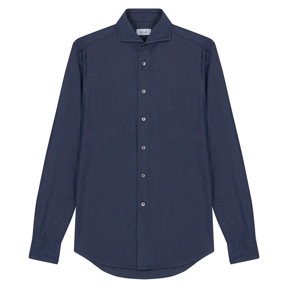 Chemise bleu nuit délavé en coton