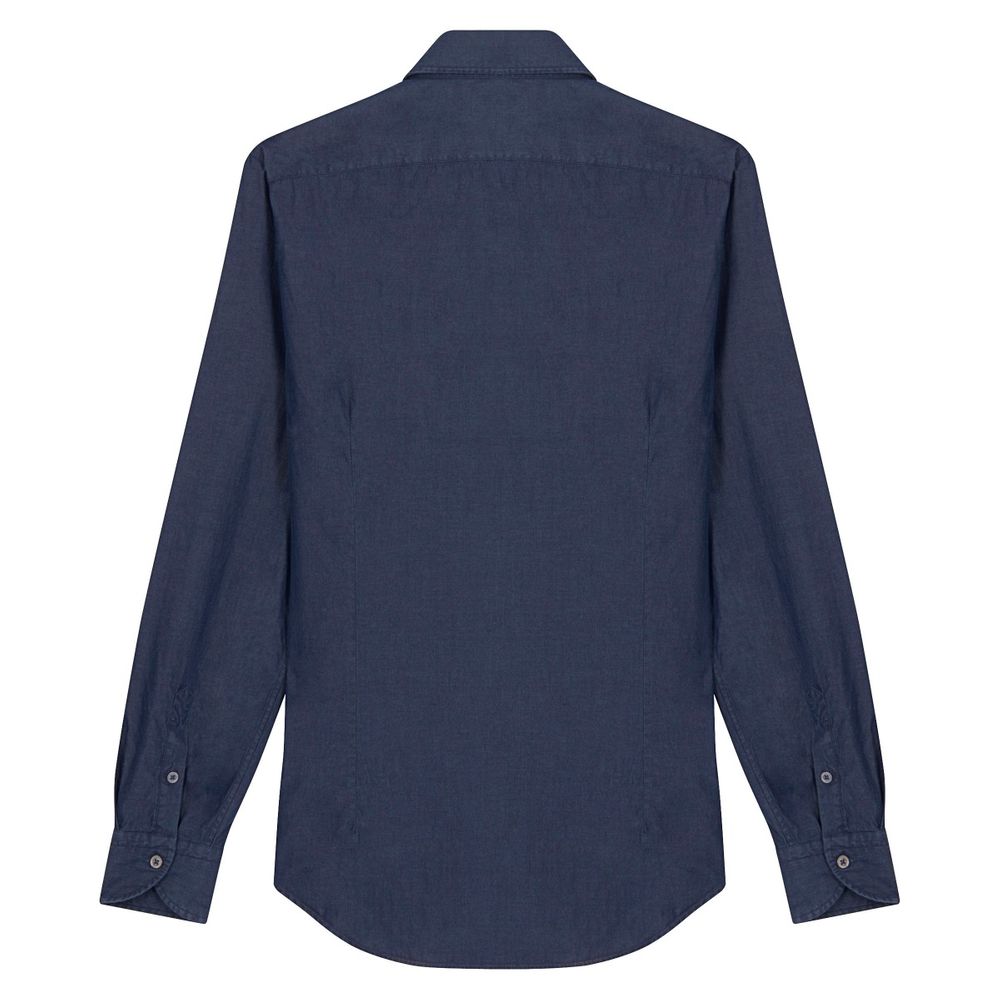 Chemise bleu nuit délavé en coton