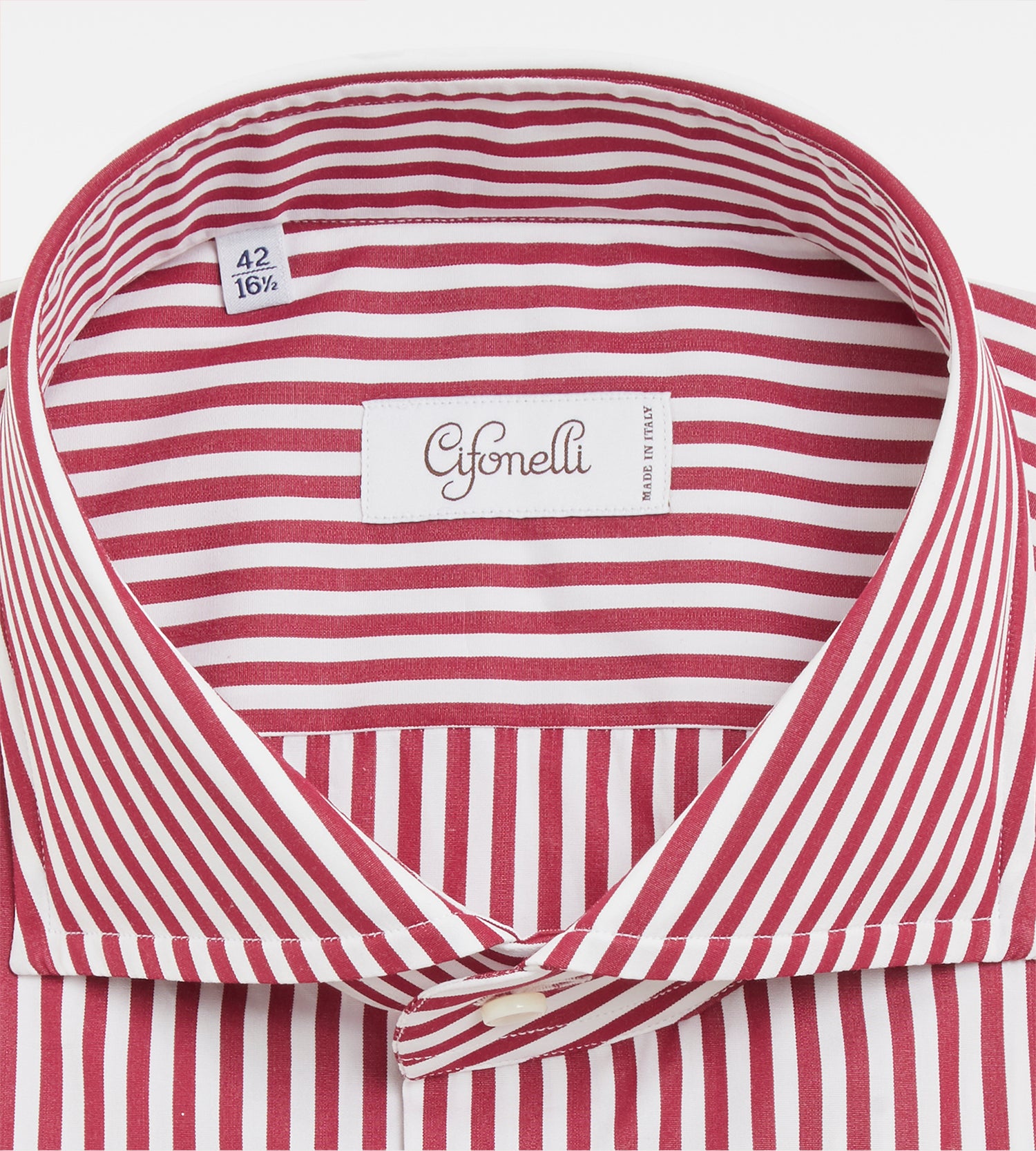 Chemise rouge et blanche à rayures