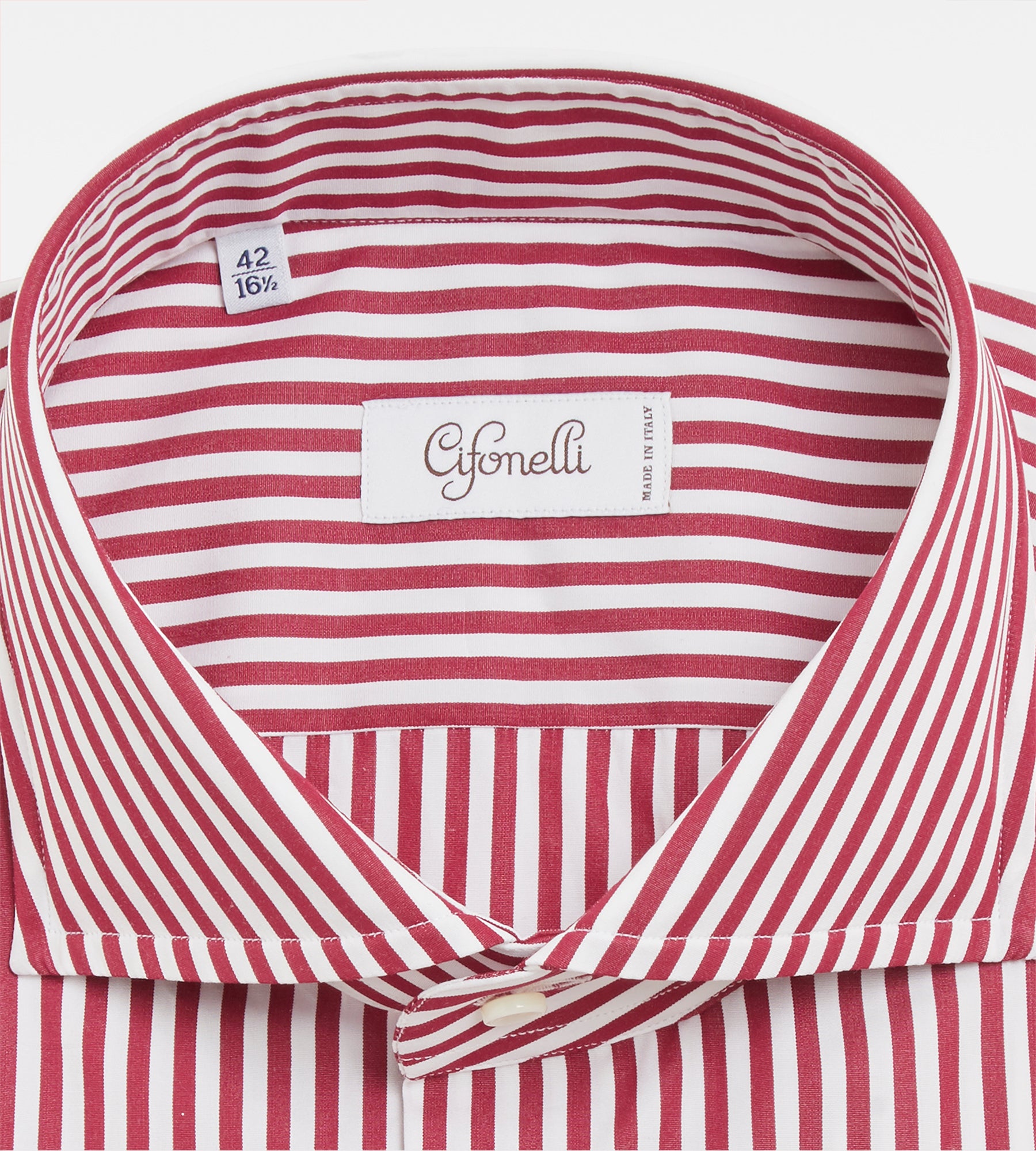 Chemise rouge et blanche à rayures