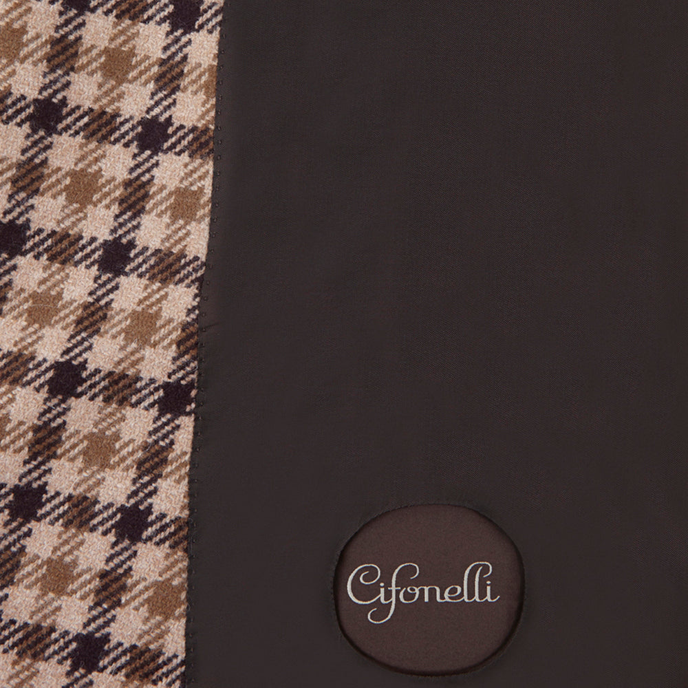 Veste marron en laine à carreaux