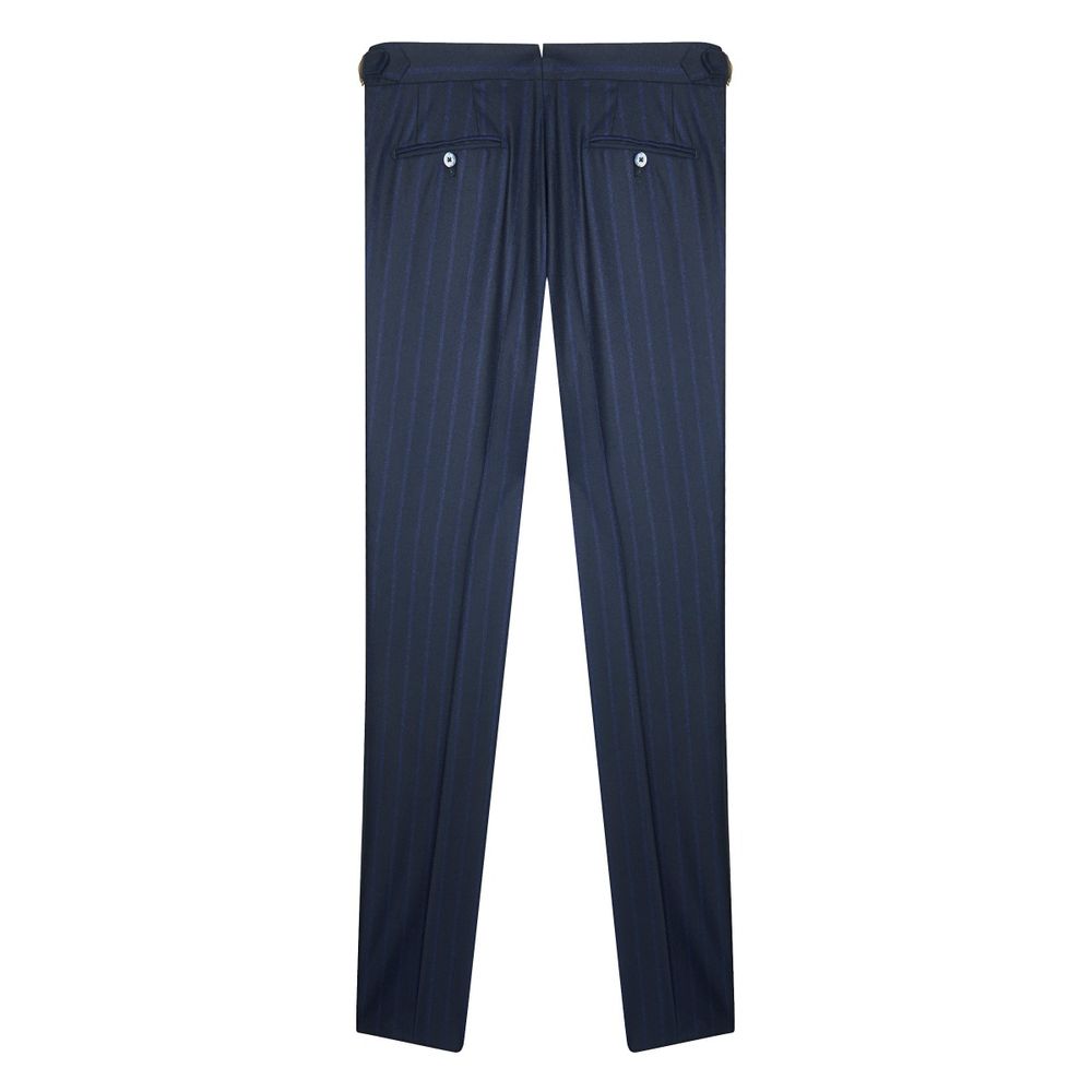 Costume en laine bleu marine à rayures