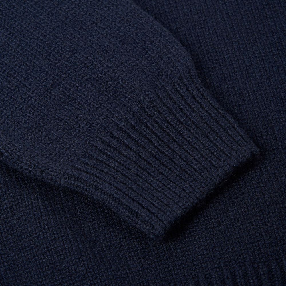 Pull col roulé en cachemire bleu marine