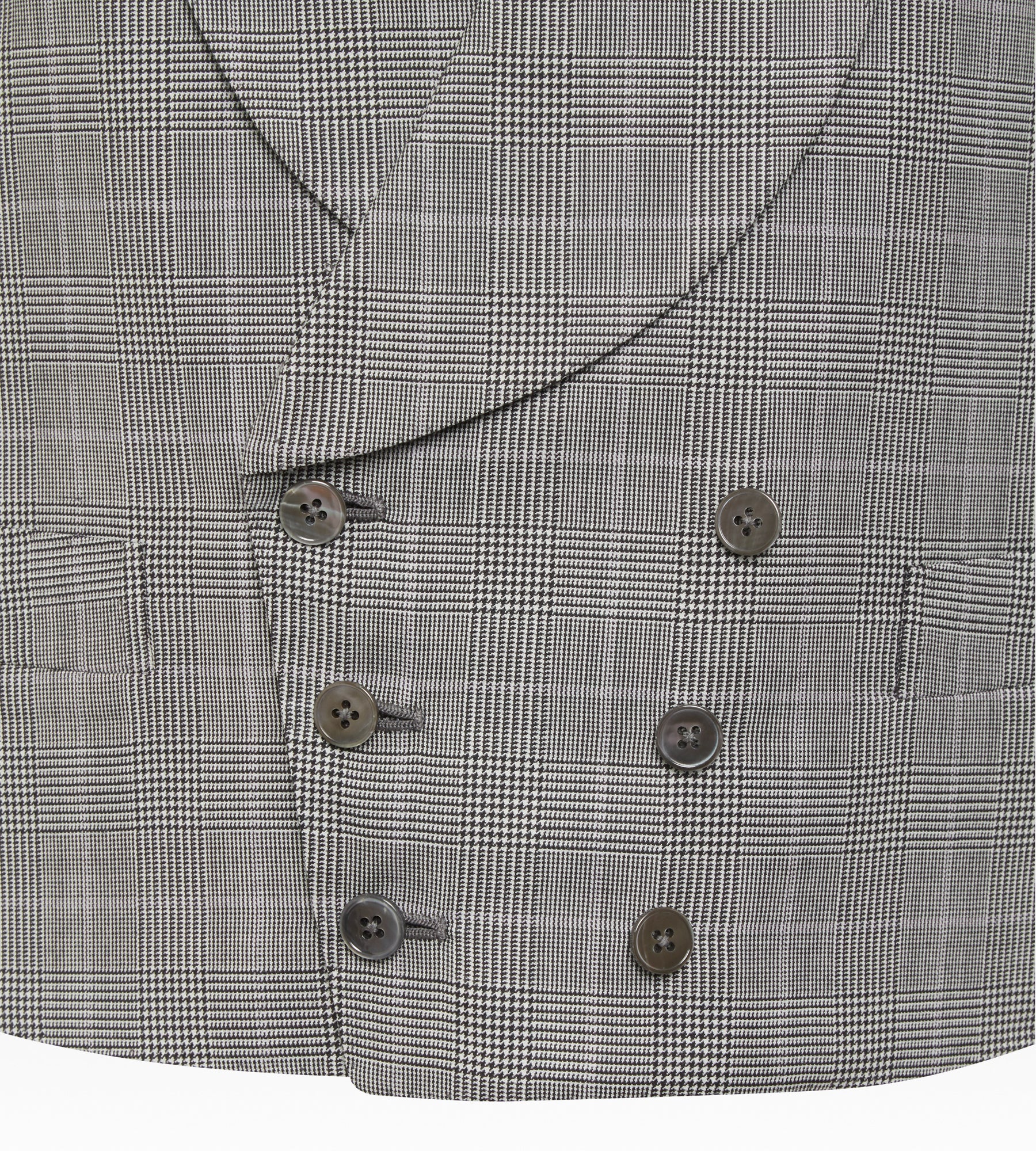 Costume 3 pièces gris en laine à motif Prince de Galles