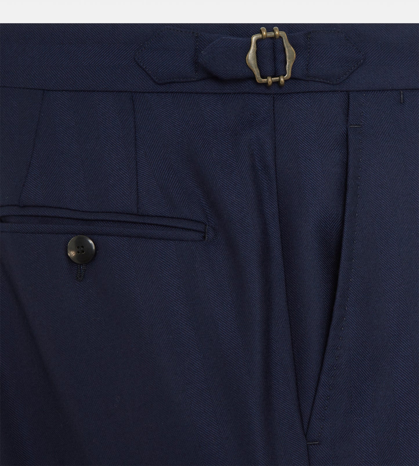 Costume en laine & cachemire bleu marine à chevrons