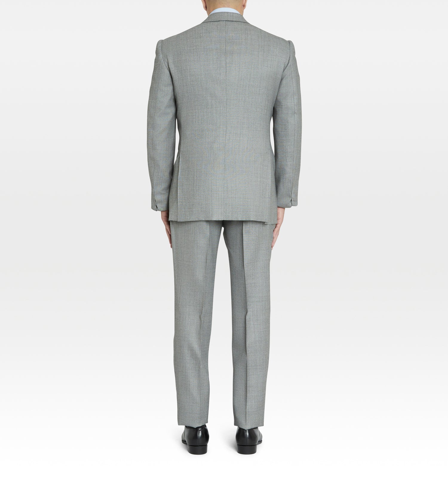 Costume croisé bas 6x1 gris en laine