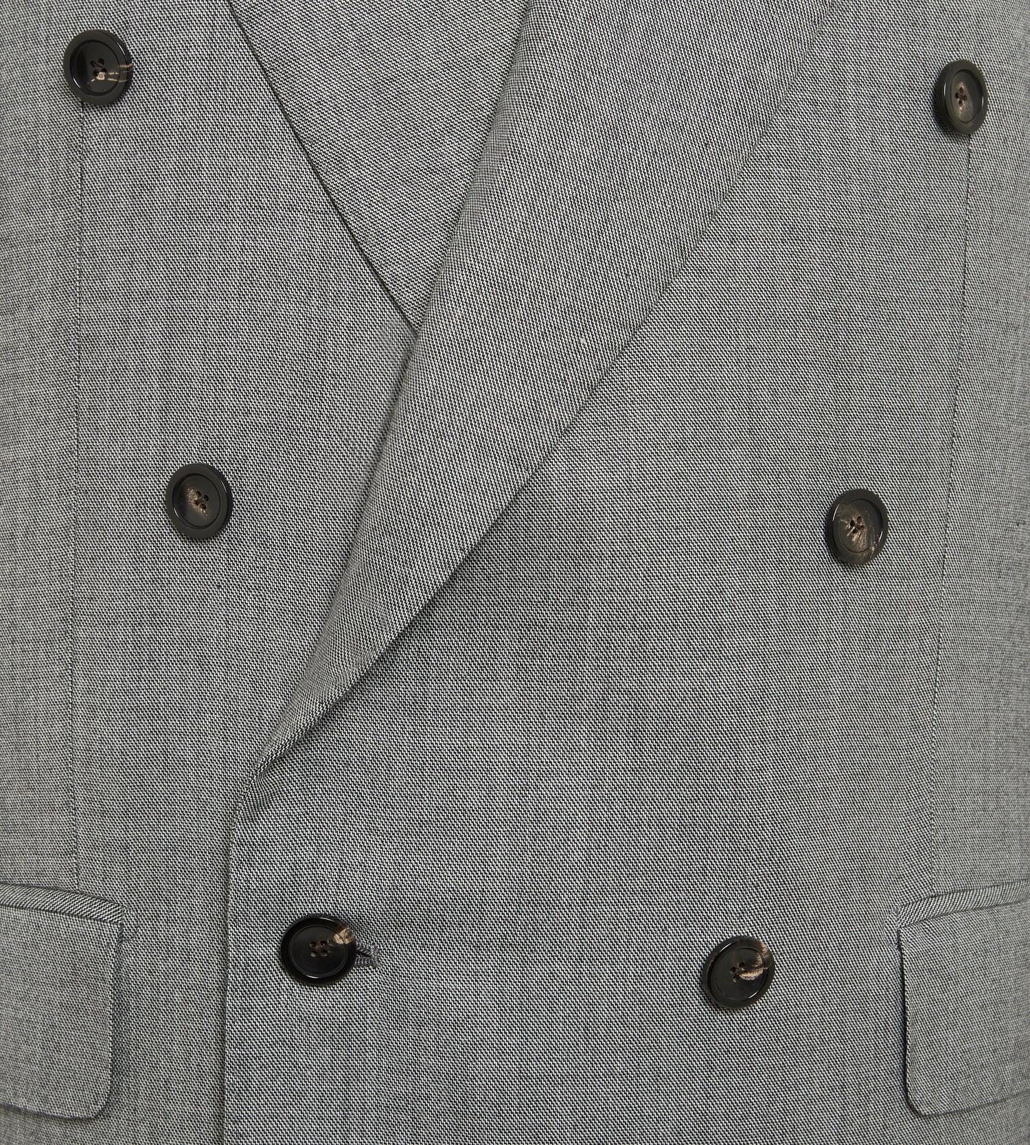 Costume croisé bas 6x1 gris en laine