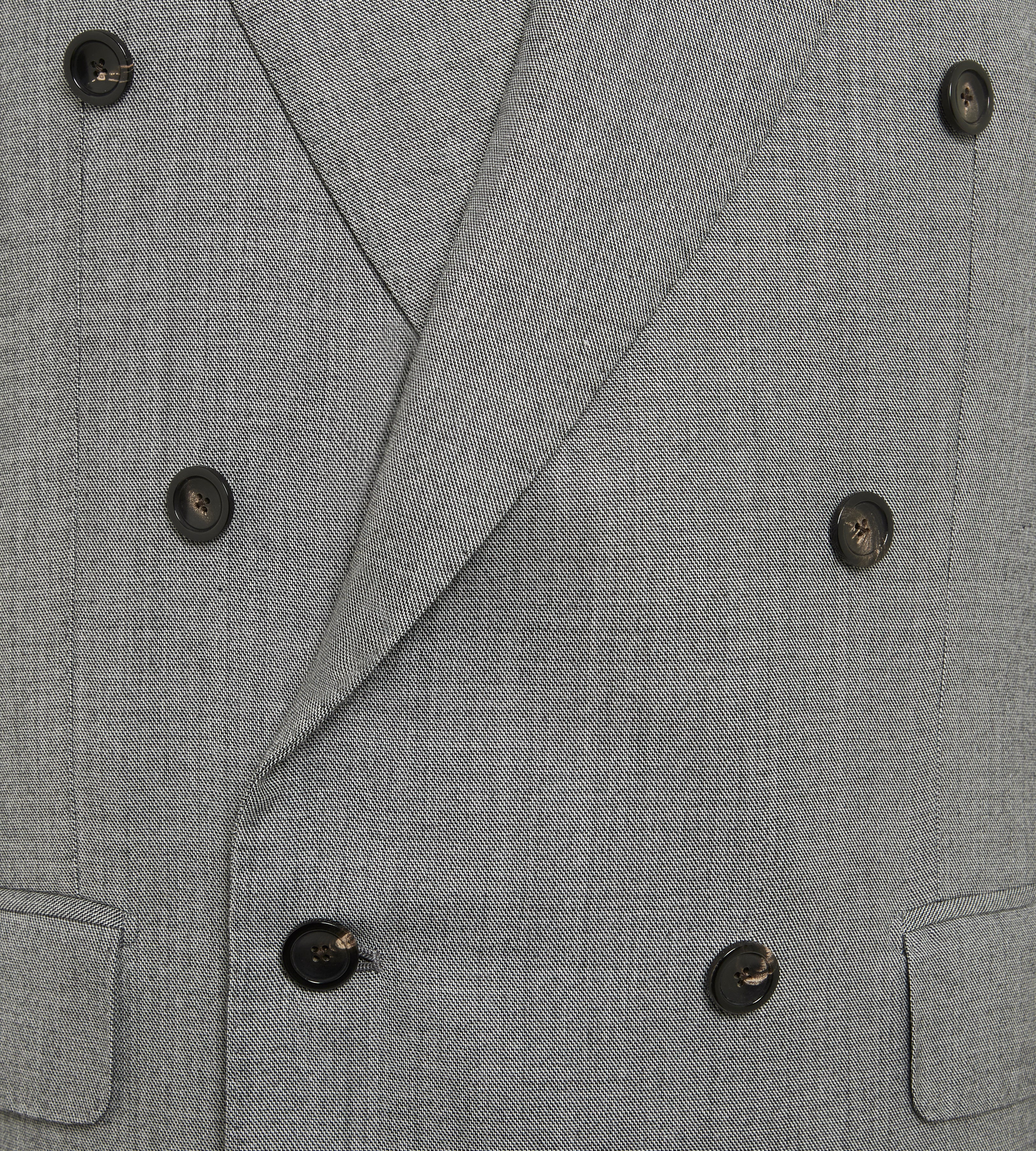 Costume croisé bas 6x1 gris en laine