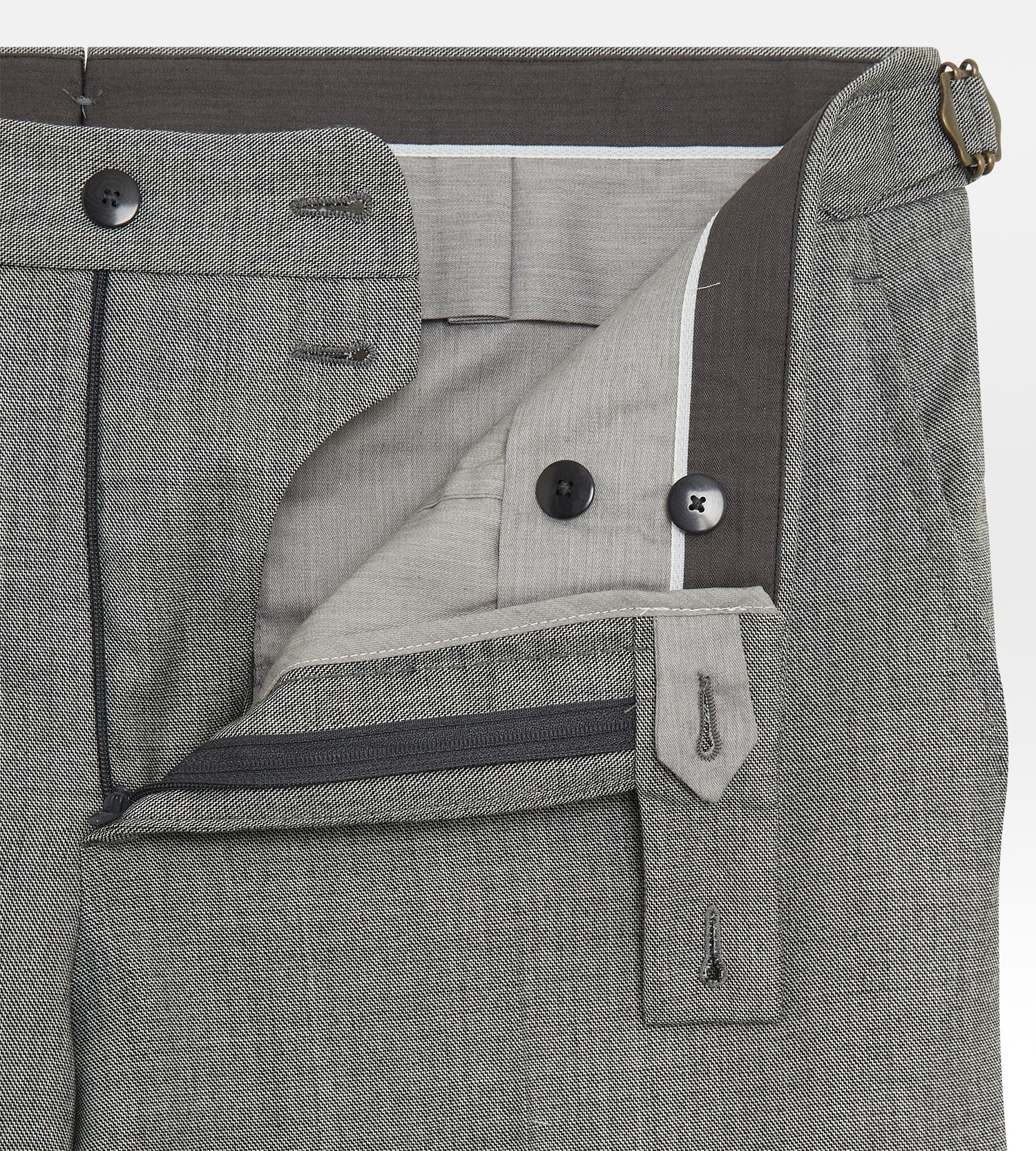Costume croisé bas 6x1 gris en laine