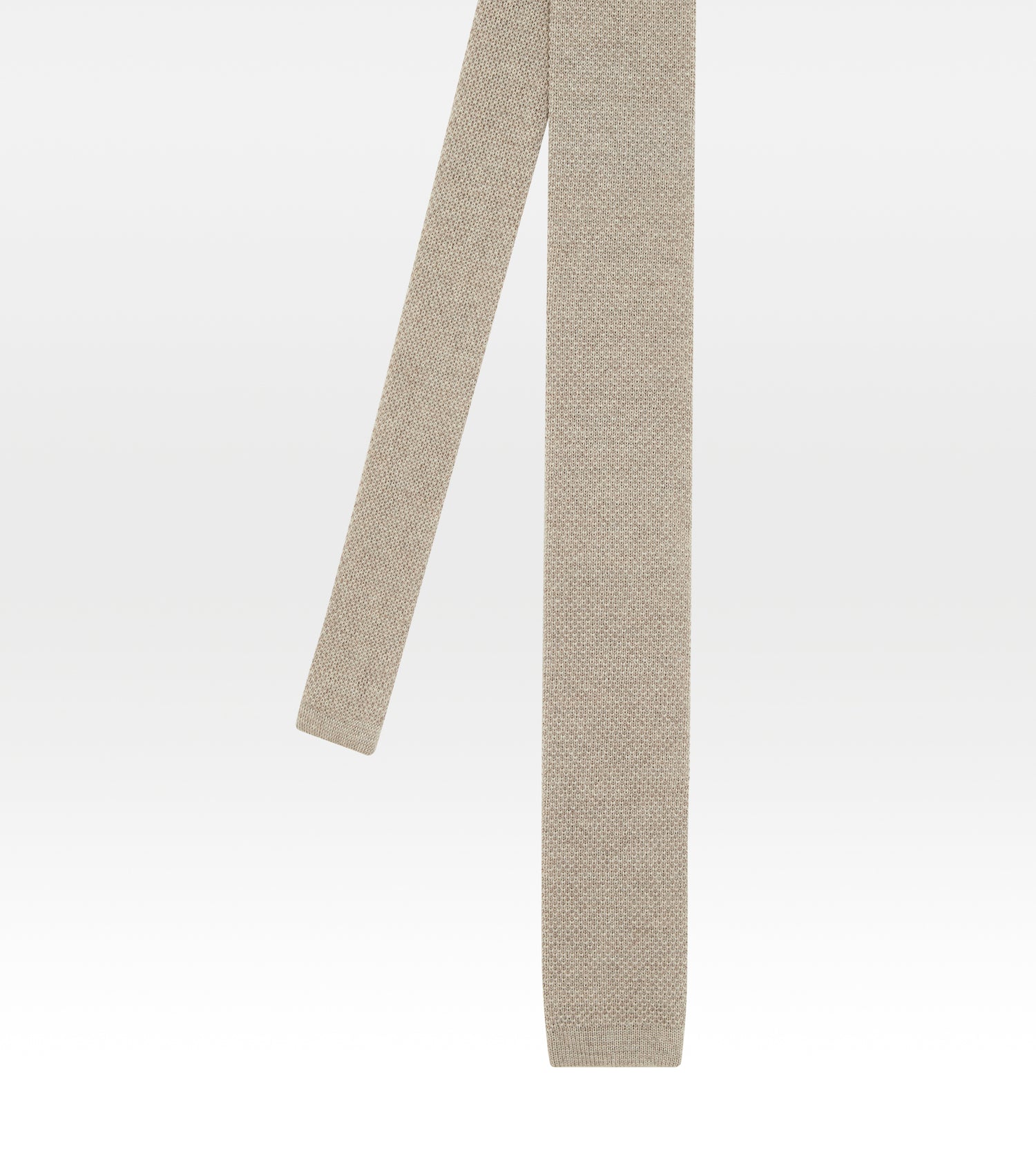 Cravate en tricot de laine beige