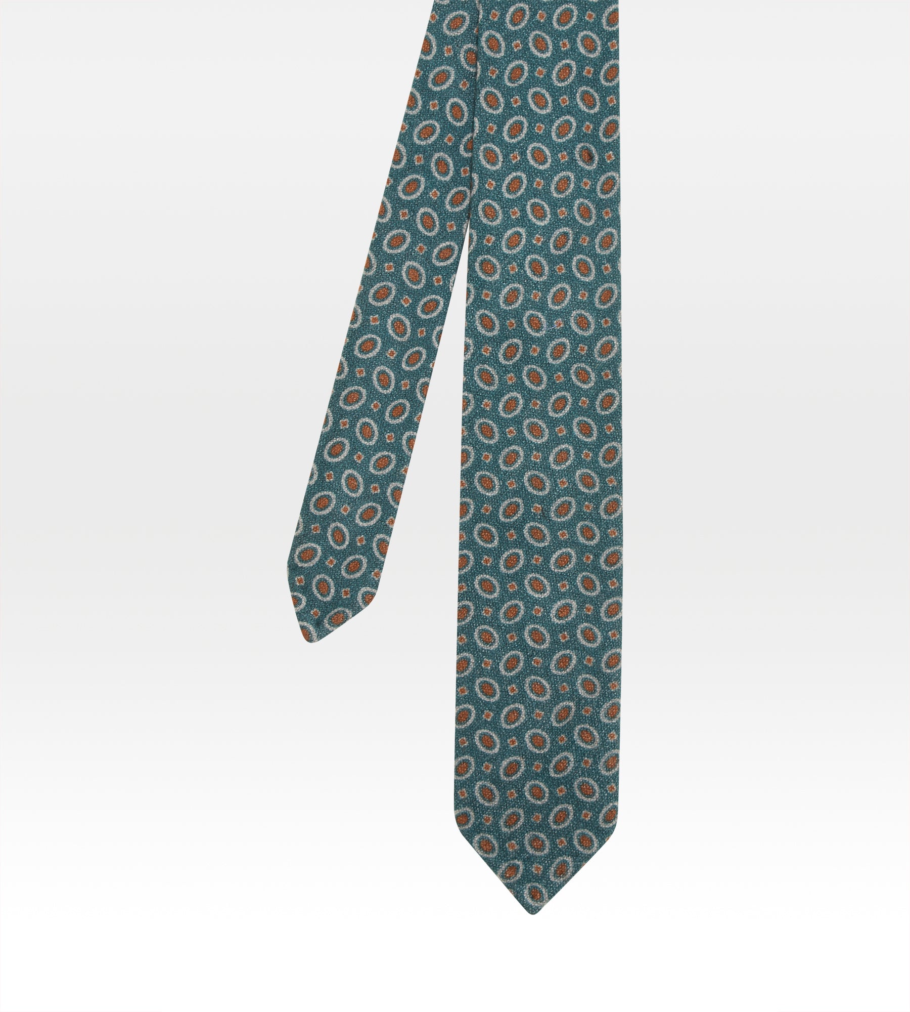 Cravate en soie vert & orange