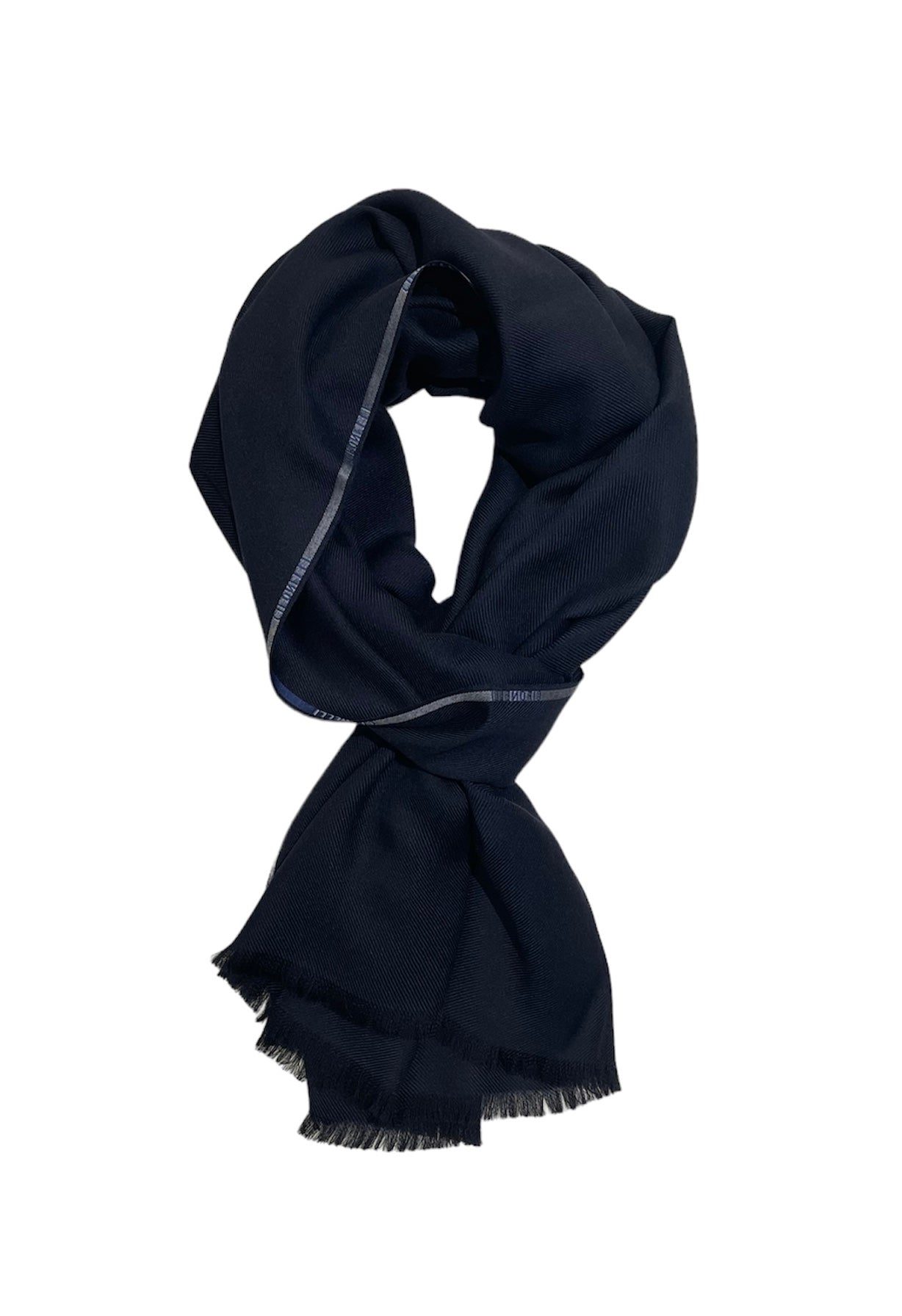 Echarpe bleue en cachemire & soie