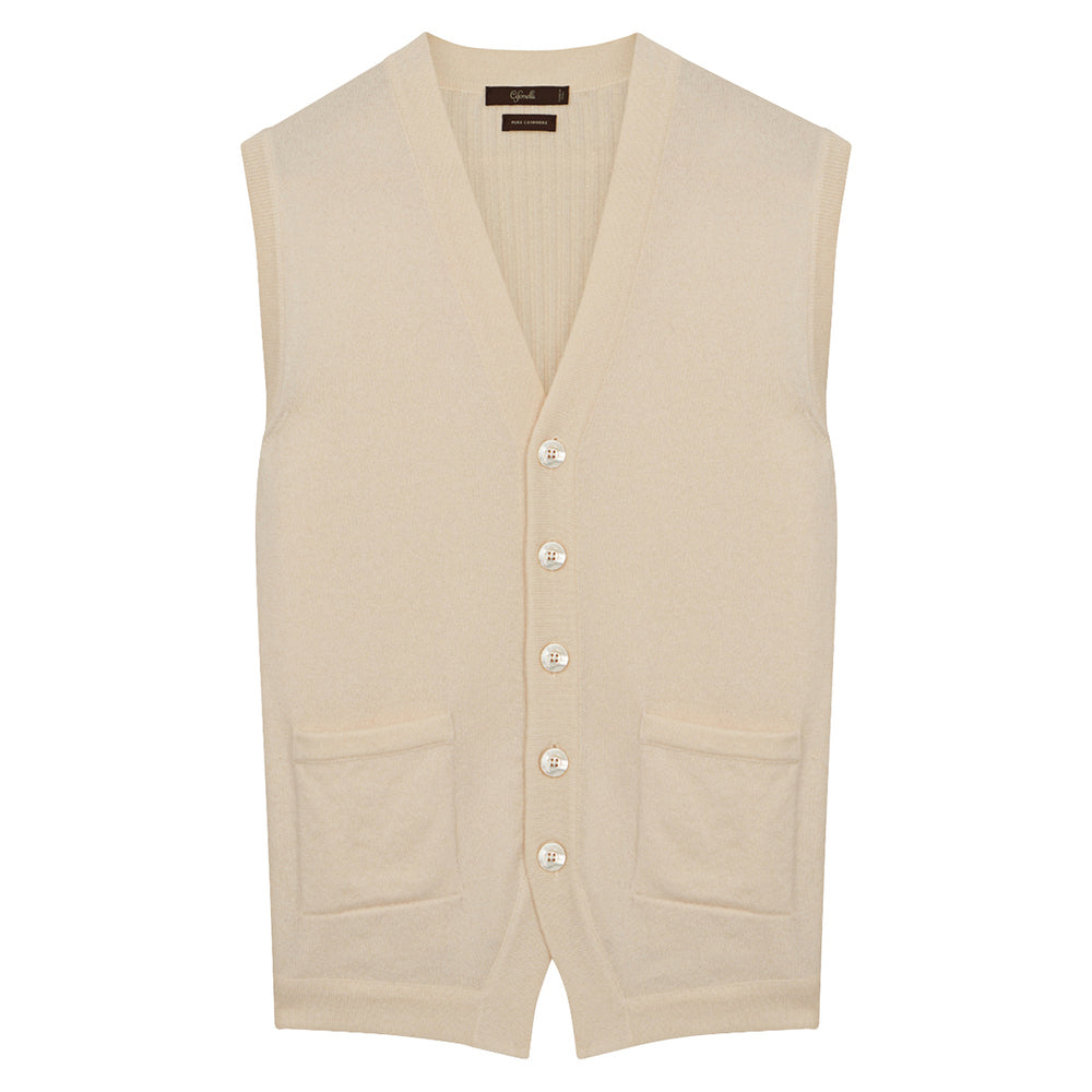 Gilet pure cachemire beige