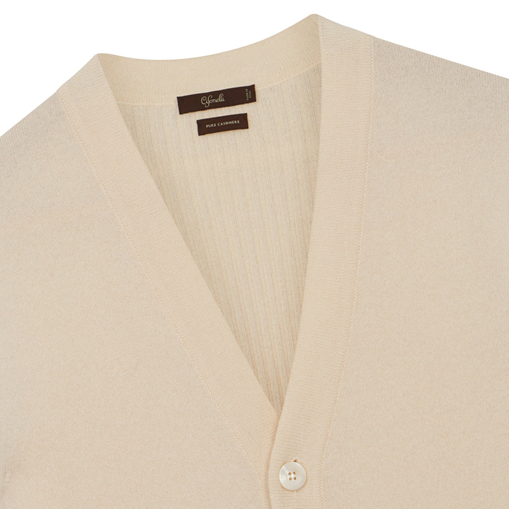 Gilet pure cachemire beige