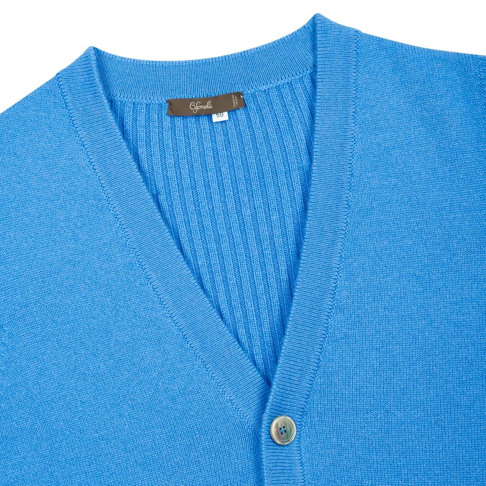 Gilet en cachemire bleu