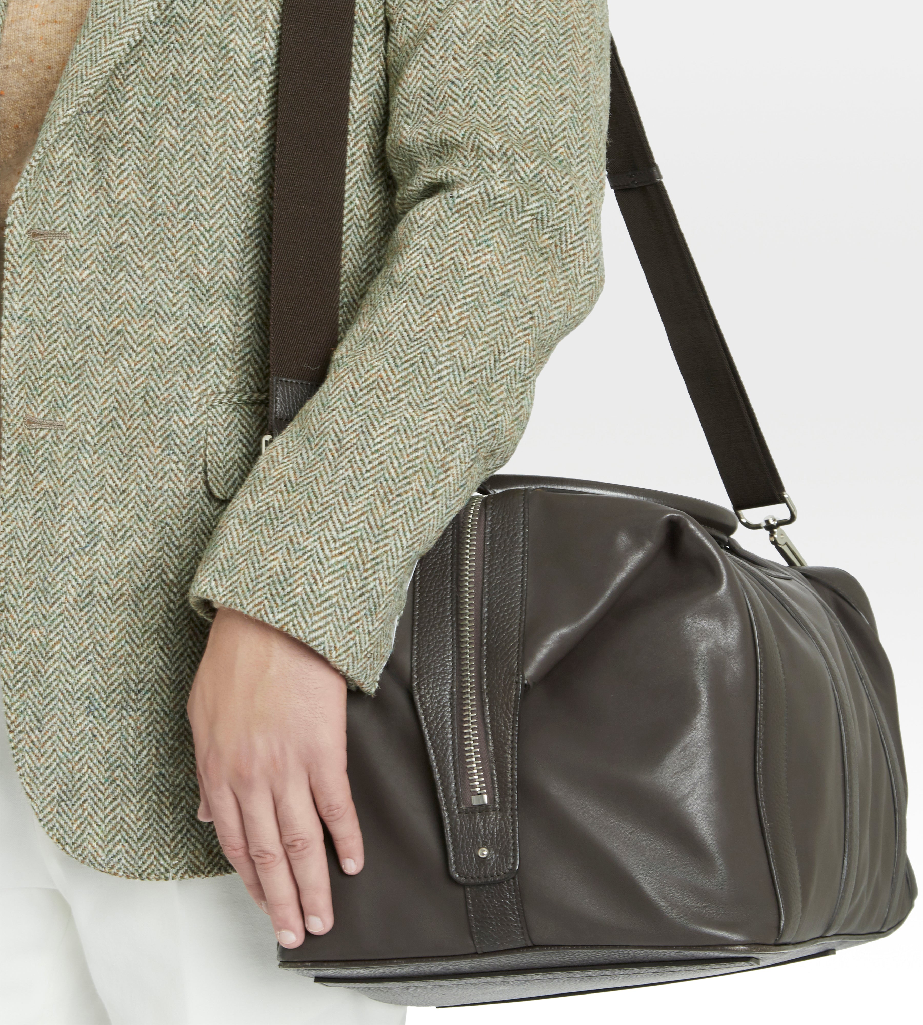 Veste verte à motif chevrons Harris Tweed