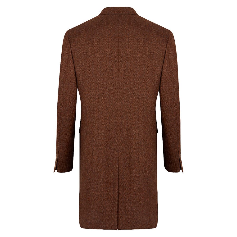 Manteau croisé en laine et cachemire marron