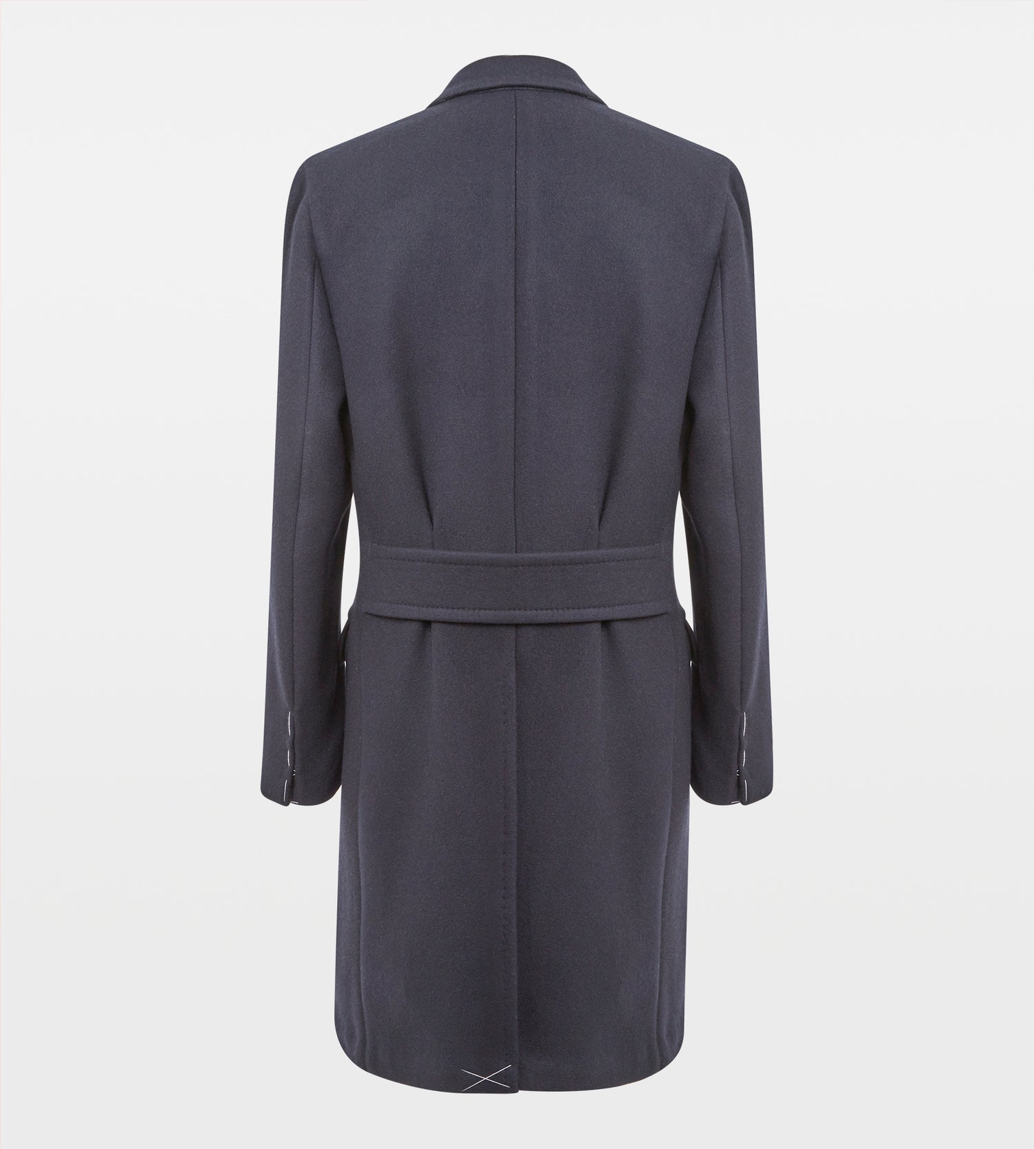 Manteau croisé en laine bleu marine