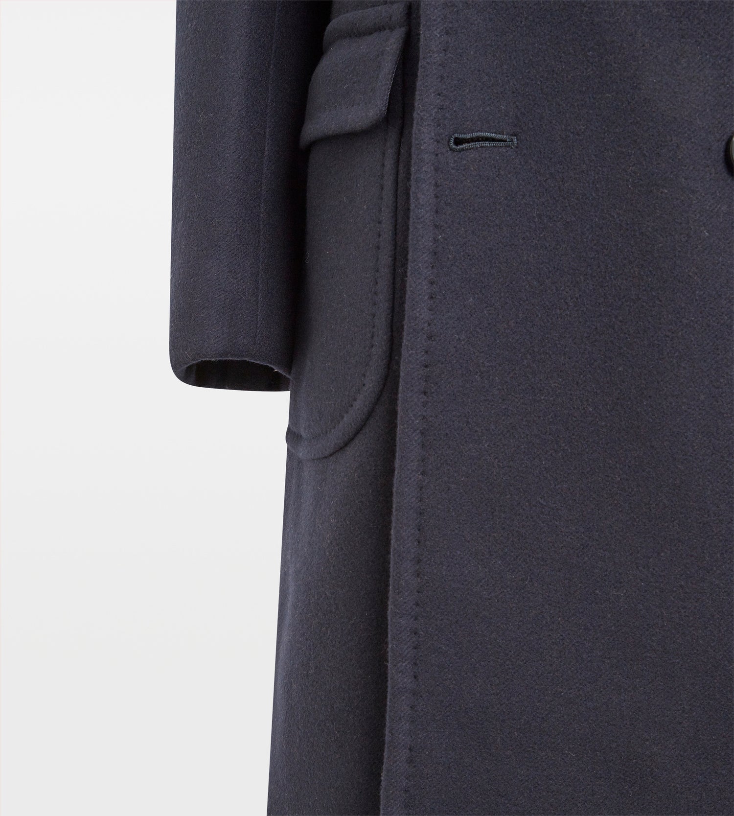 Manteau croisé en laine bleu marine