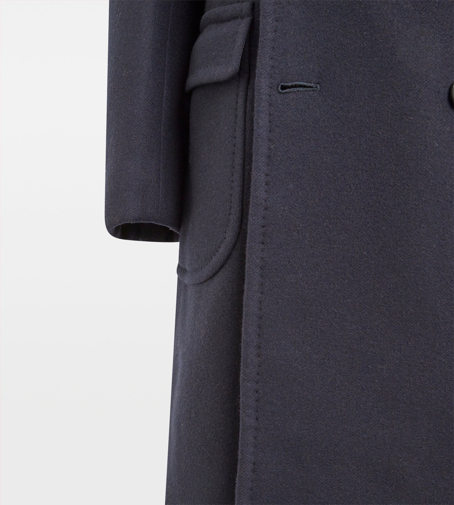 Manteau croisé en laine bleu marine