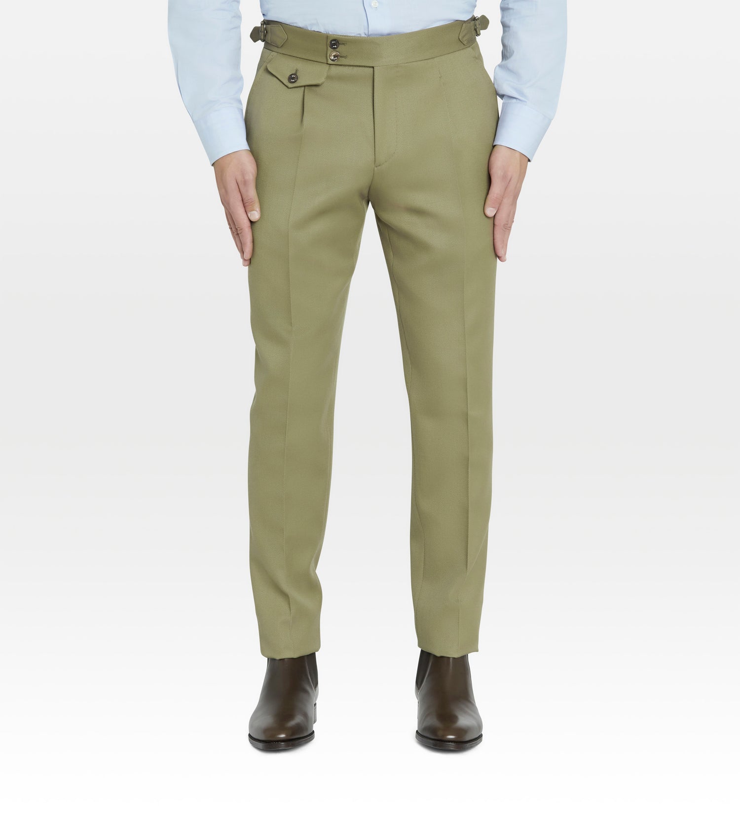 Pantalon en laine kaki