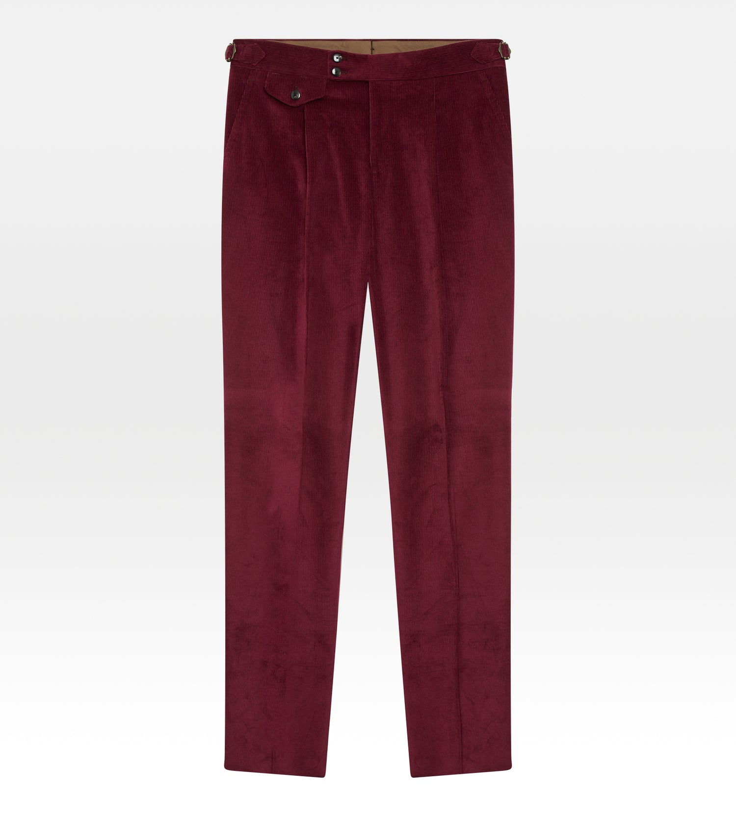 Pantalon en velours côtelé framboise