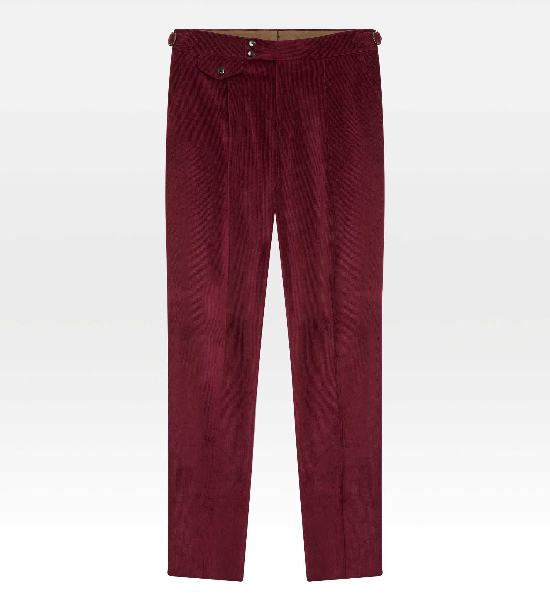 Pantalon en velours côtelé framboise