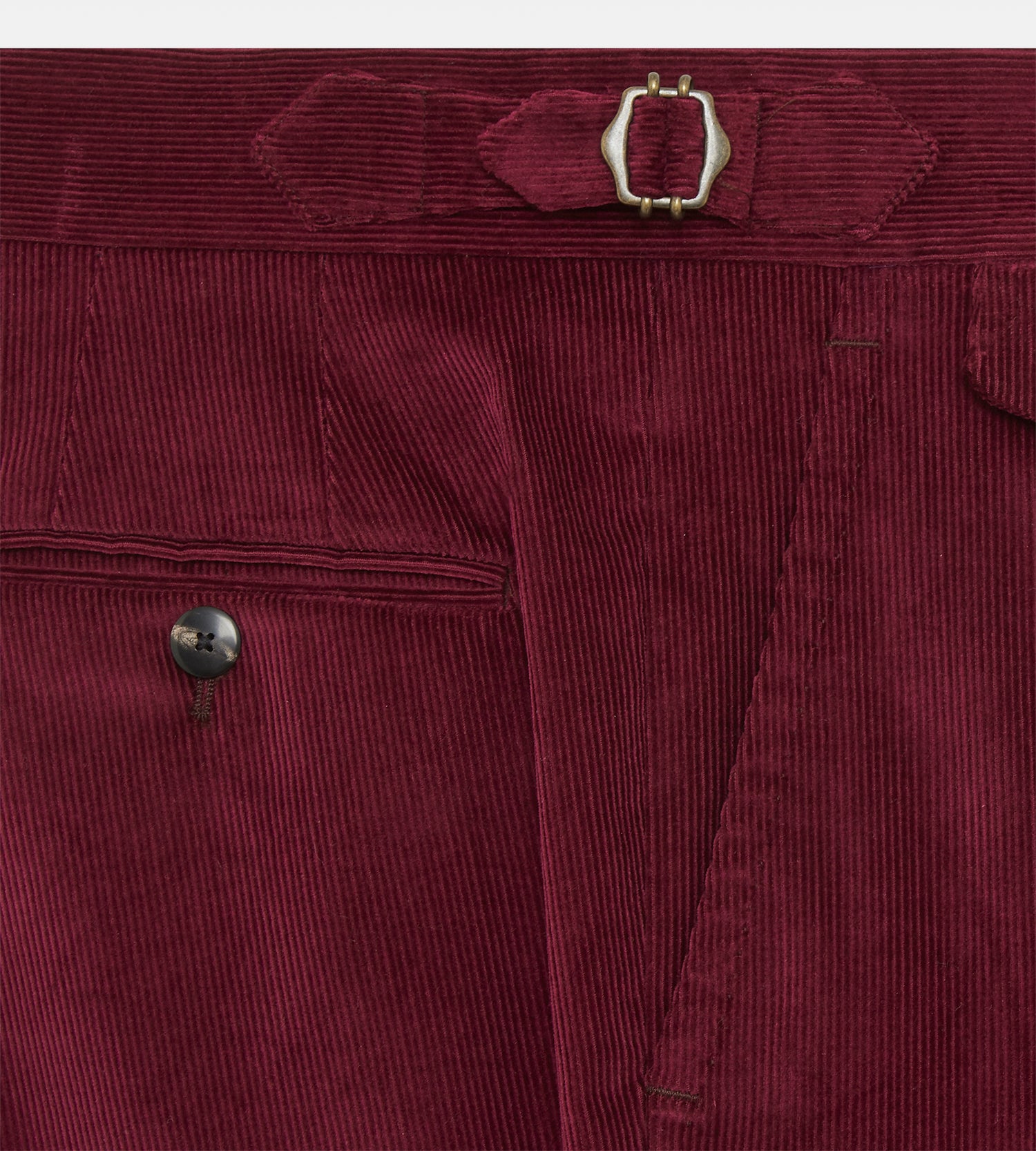 Pantalon en velours côtelé framboise