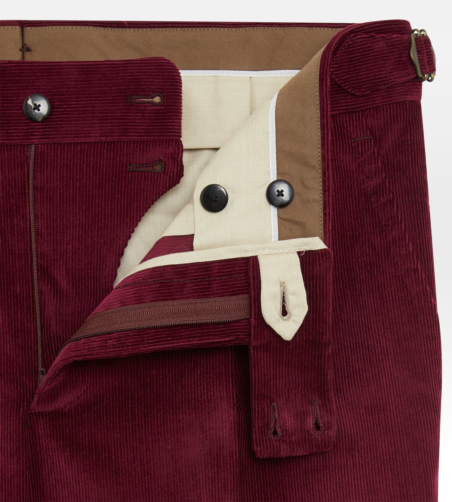 Pantalon en velours côtelé framboise