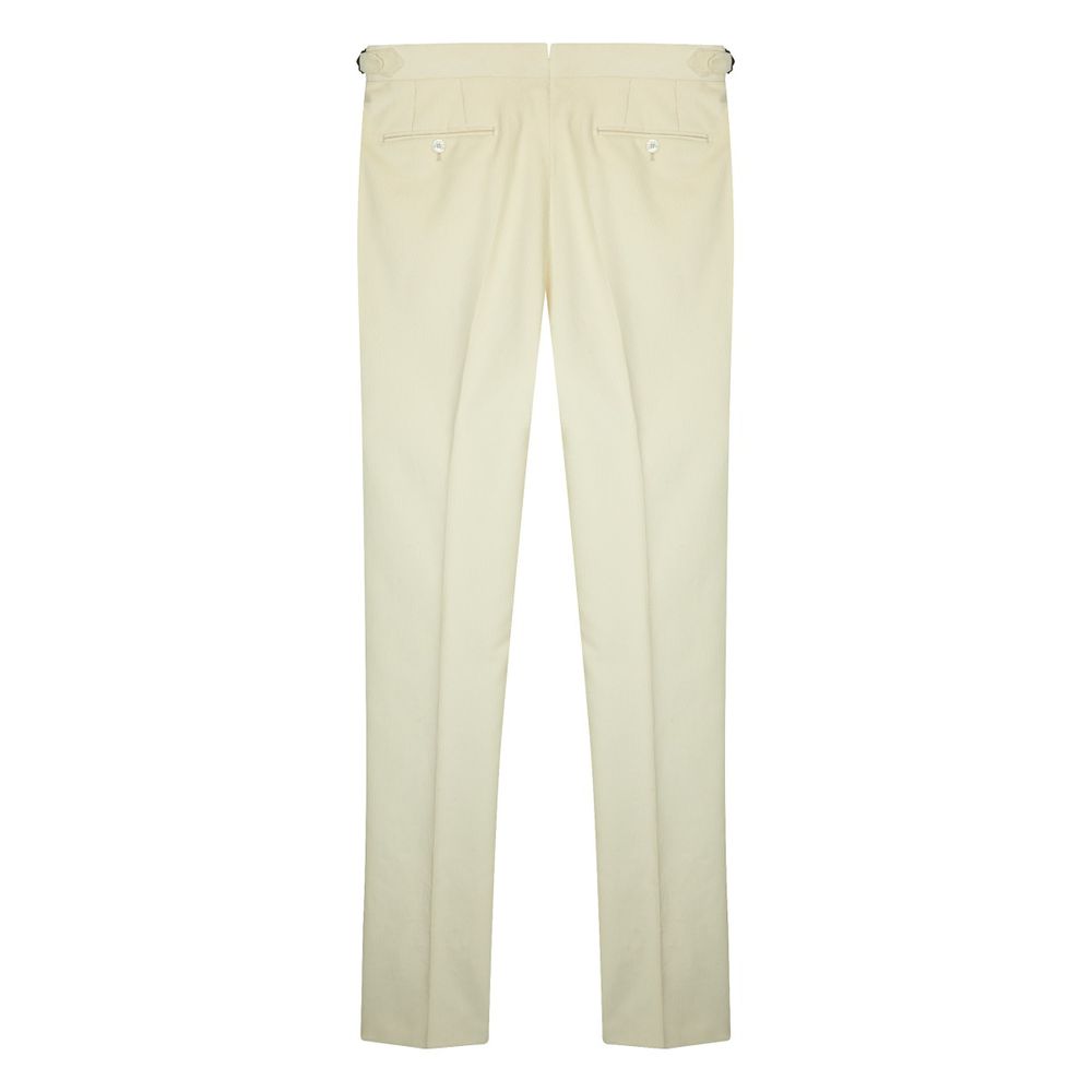 Pantalon en velours côtelé crème