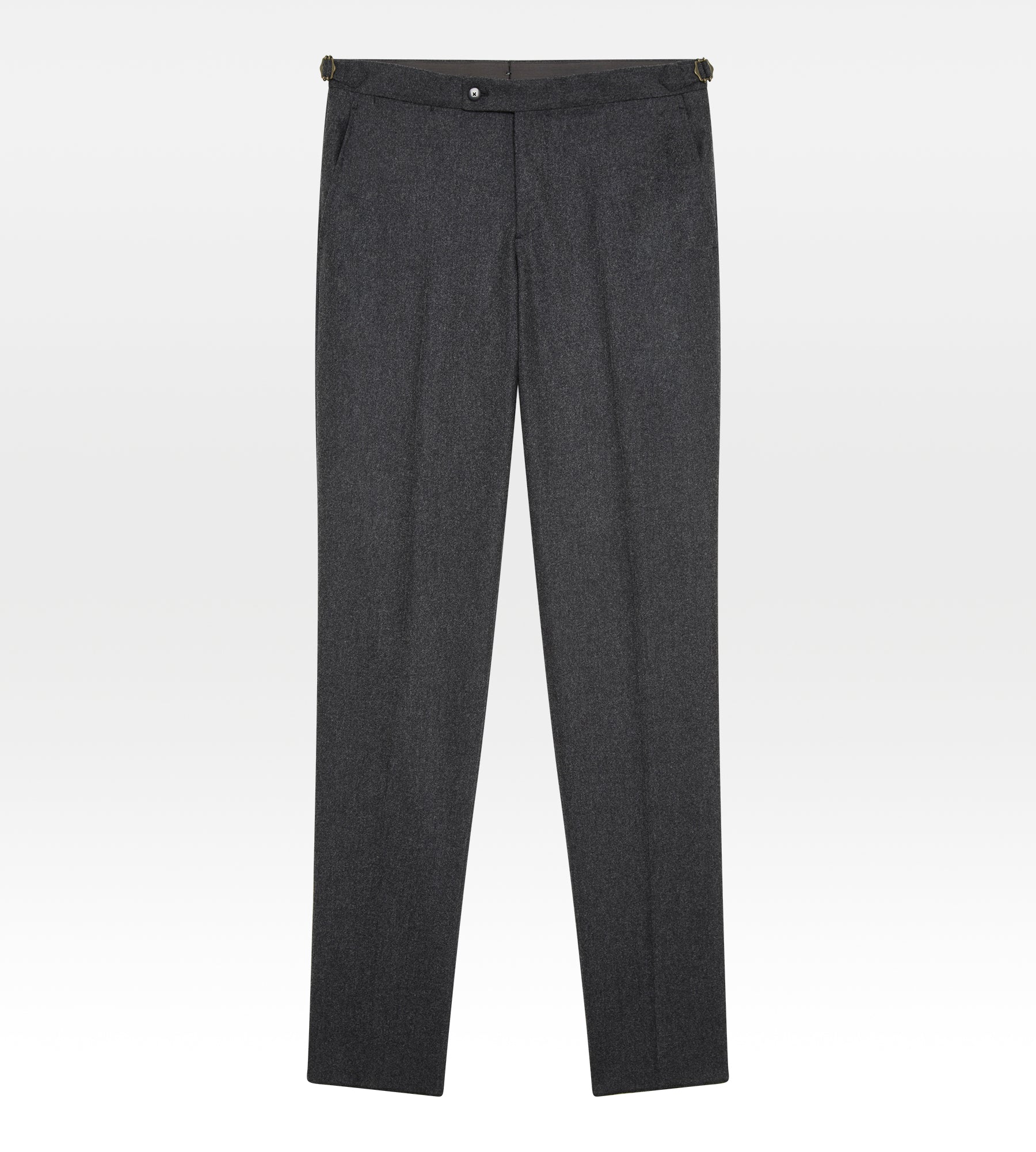Pantalon en flanelle de laine gris foncé