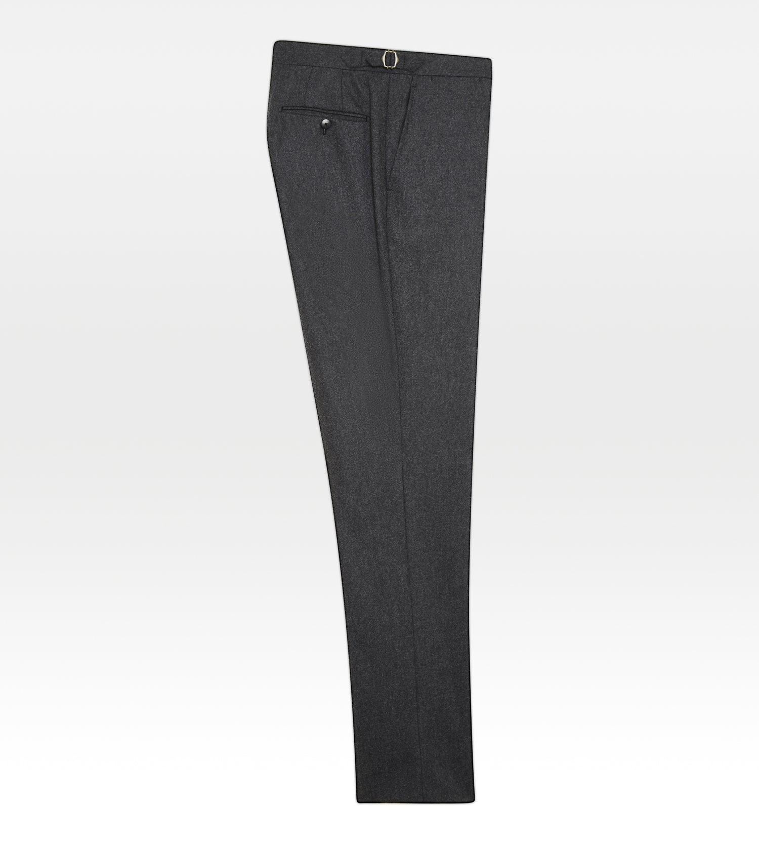 Pantalon en flanelle de laine gris foncé