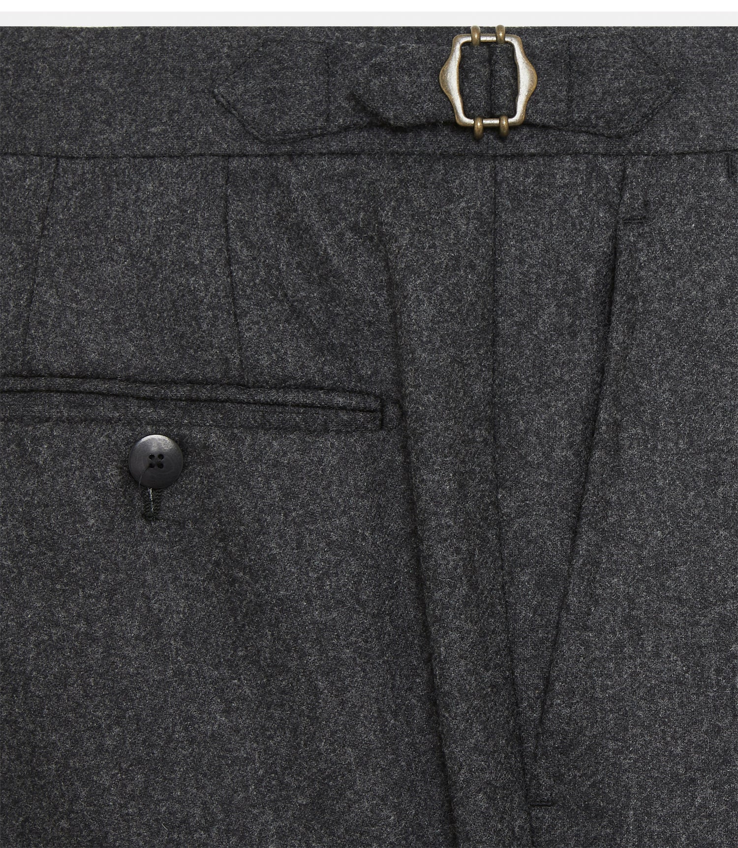 Pantalon en flanelle de laine gris foncé