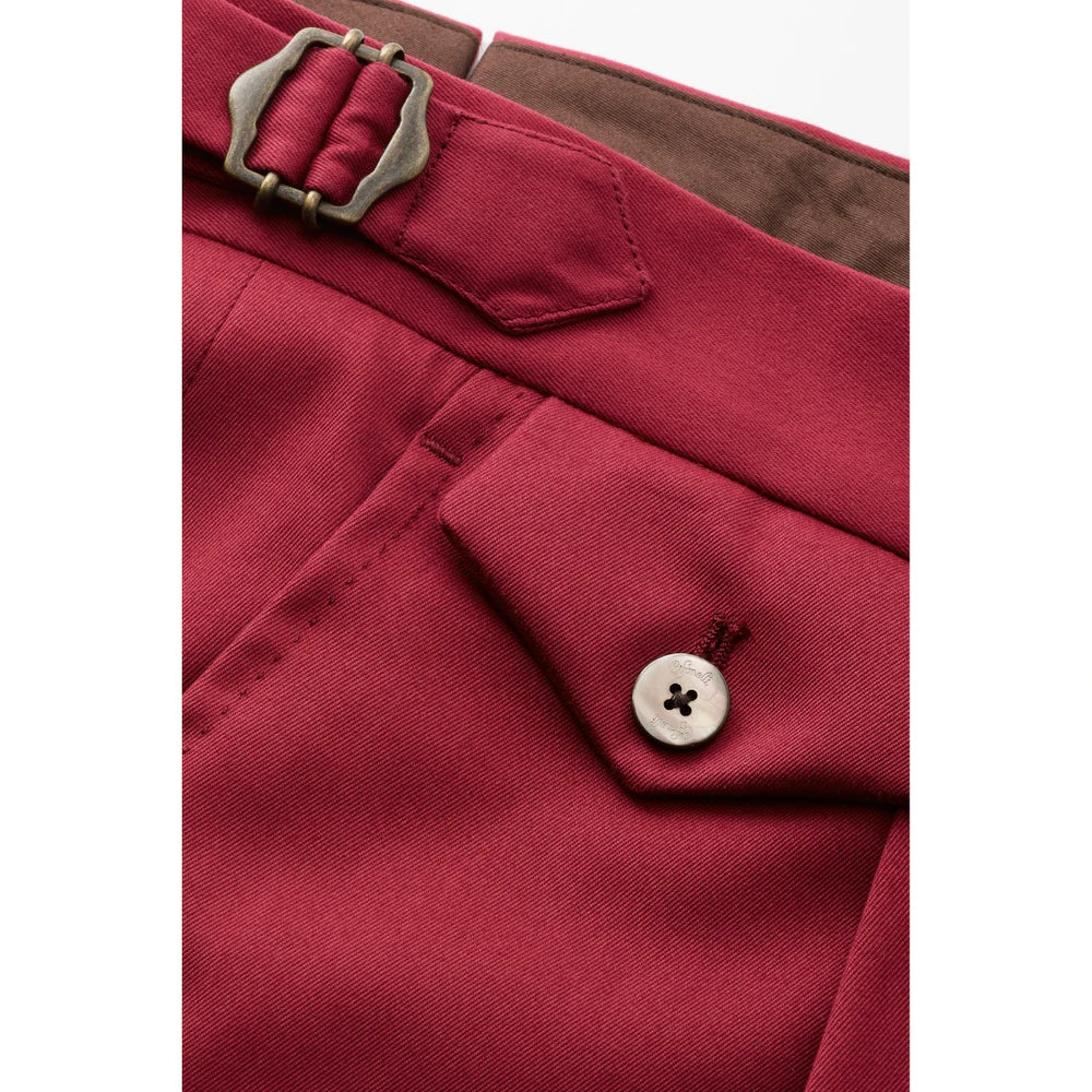 Pantalon sartorial en coton framboise