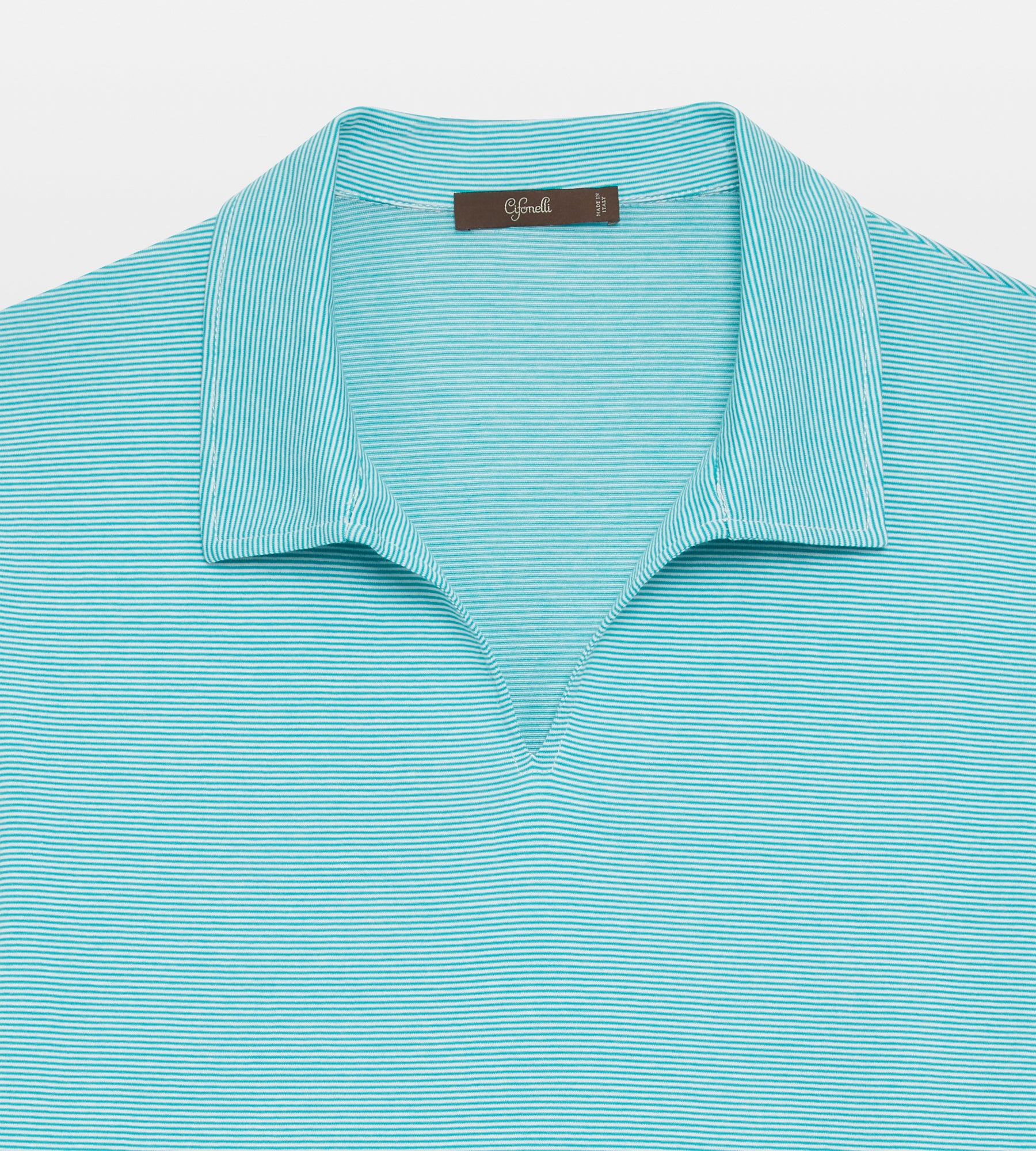 Polo en coton rayé vert