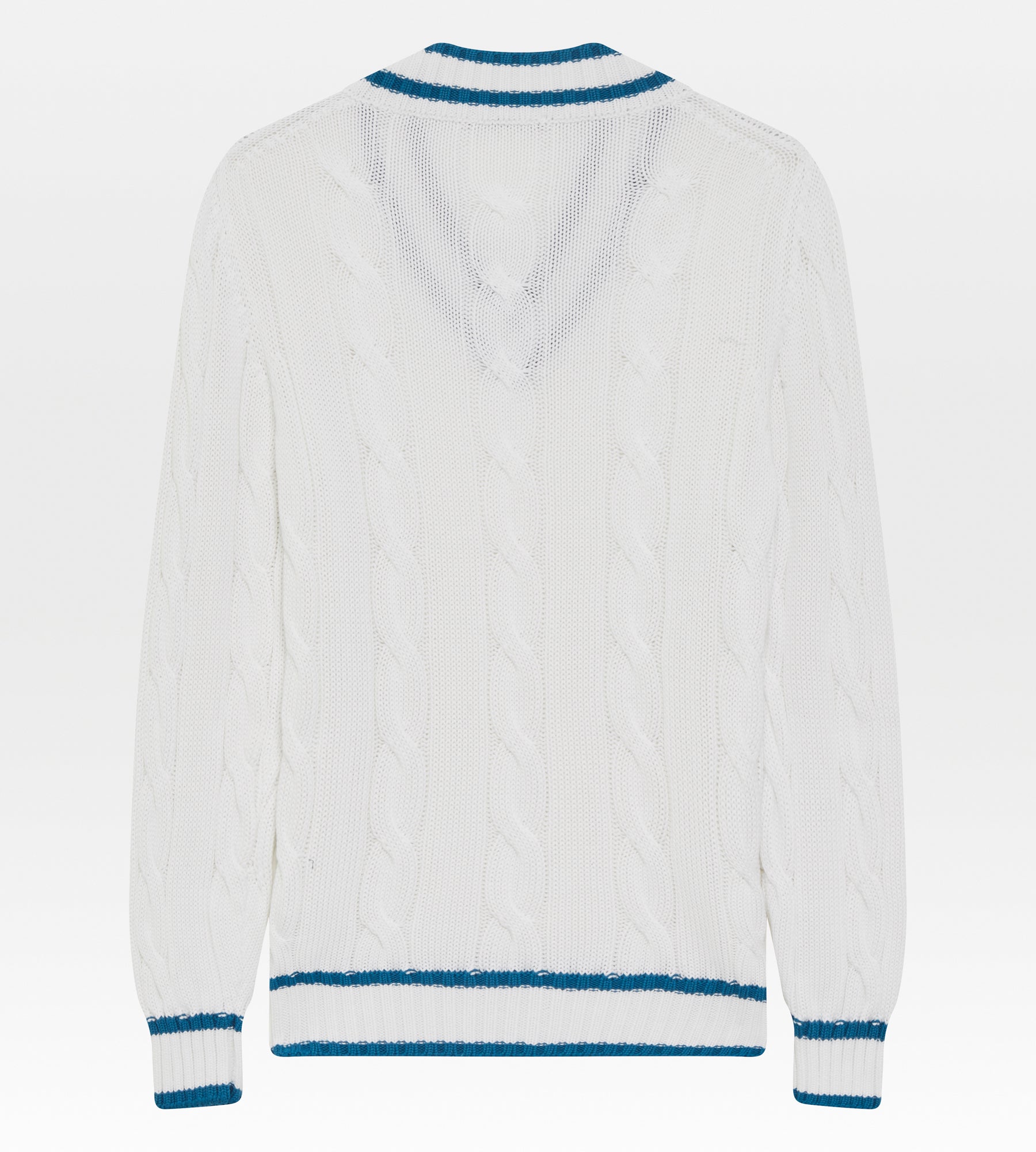 Pull col V en coton blanc