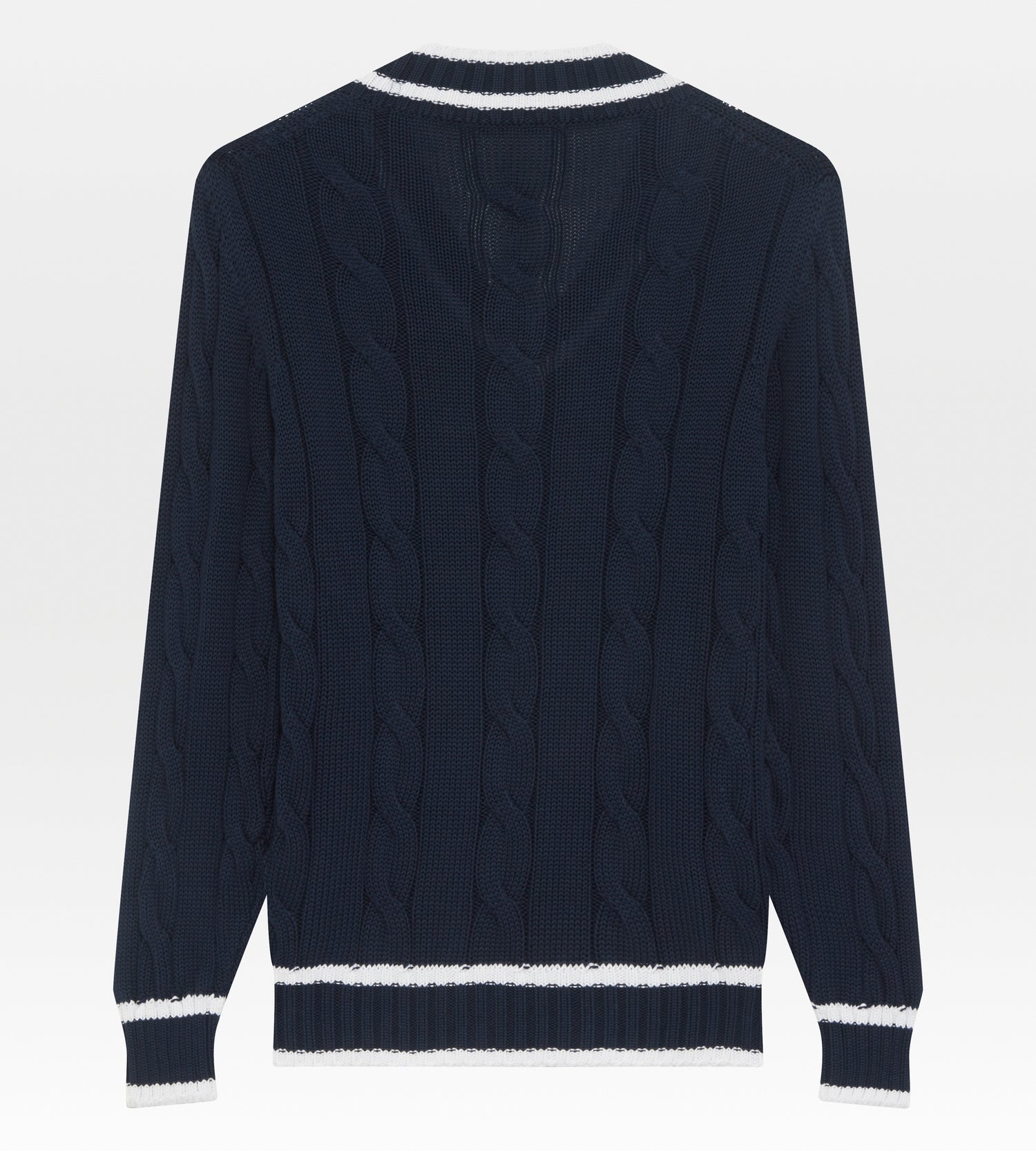 Pull col V en coton bleu marine
