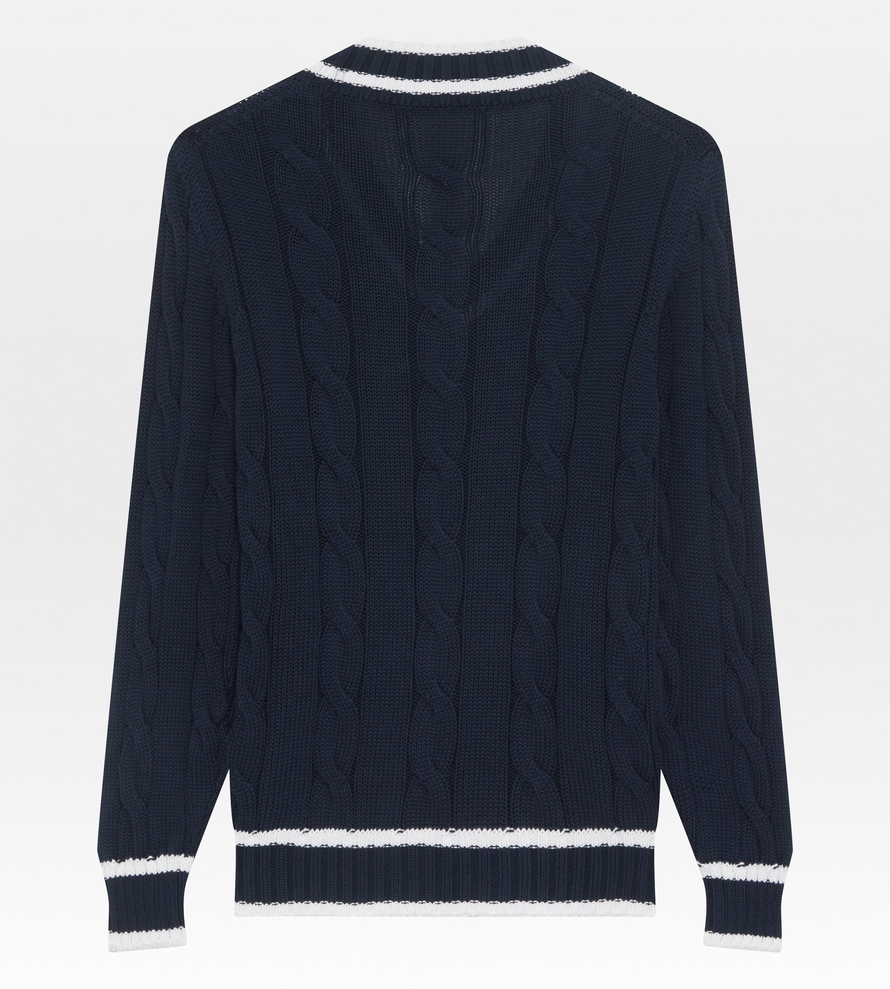 Pull col V en coton bleu marine