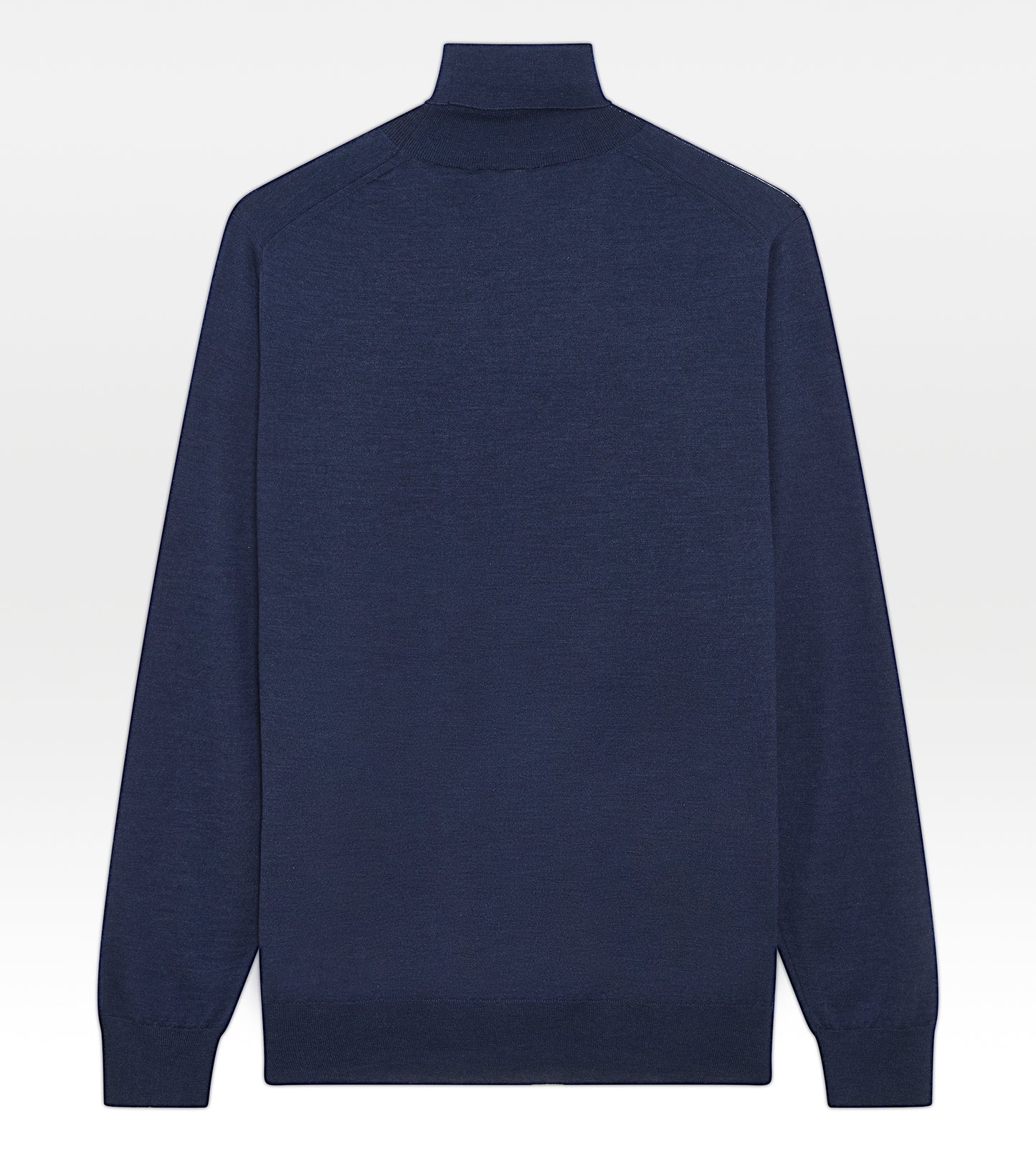 Pull col roulé bleu marine en laine, cachemire & soie