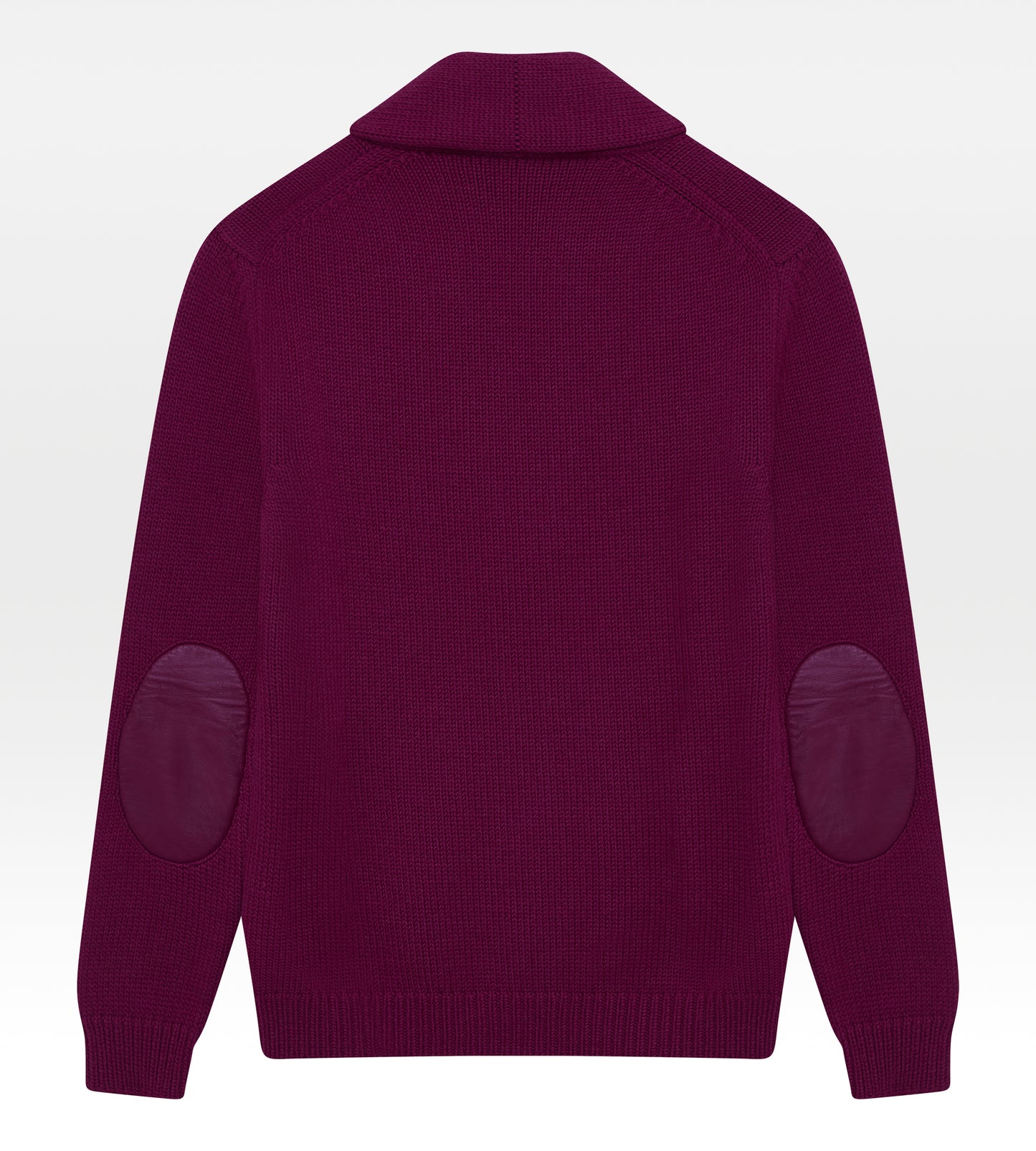 Pull col châle en laine framboise